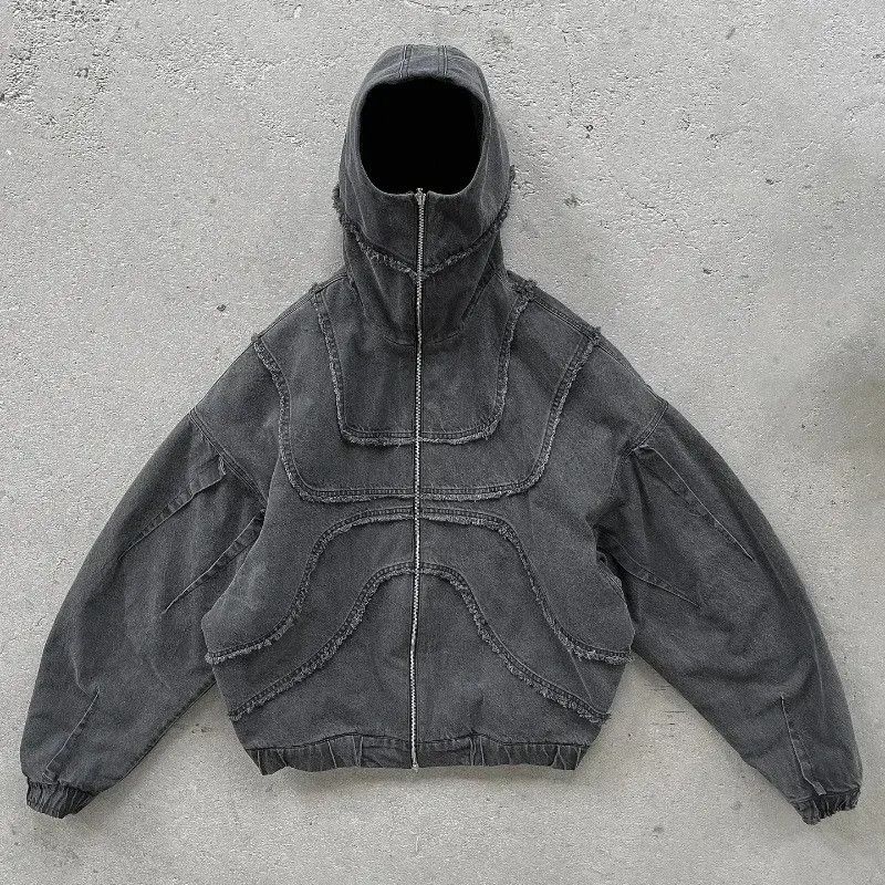 Vintage Y2K Distressed Zip Up Hoodie