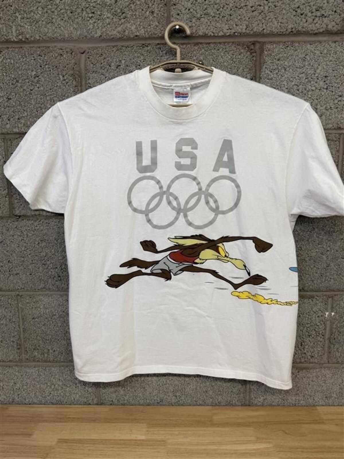 Hanes Vintage 1996 USA Olympics Wile E. Coyote Looney Tunes Tee XL Size US XL / EU 56 / 4 - 1 Thumbnail