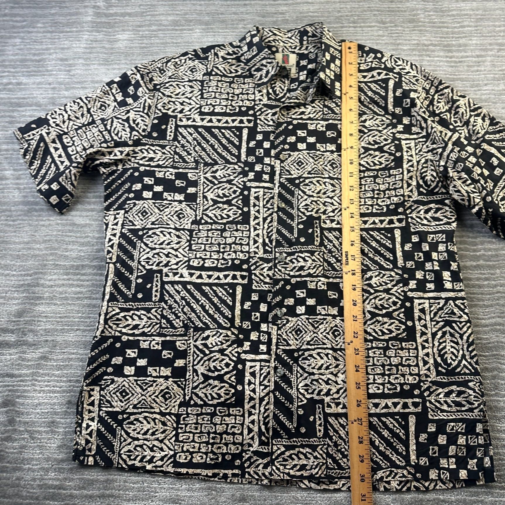 Tori Richard Tori Richard Shirt Mens Large Black Geometric Button Up Size US L / EU 52-54 / 3 - 8 Thumbnail
