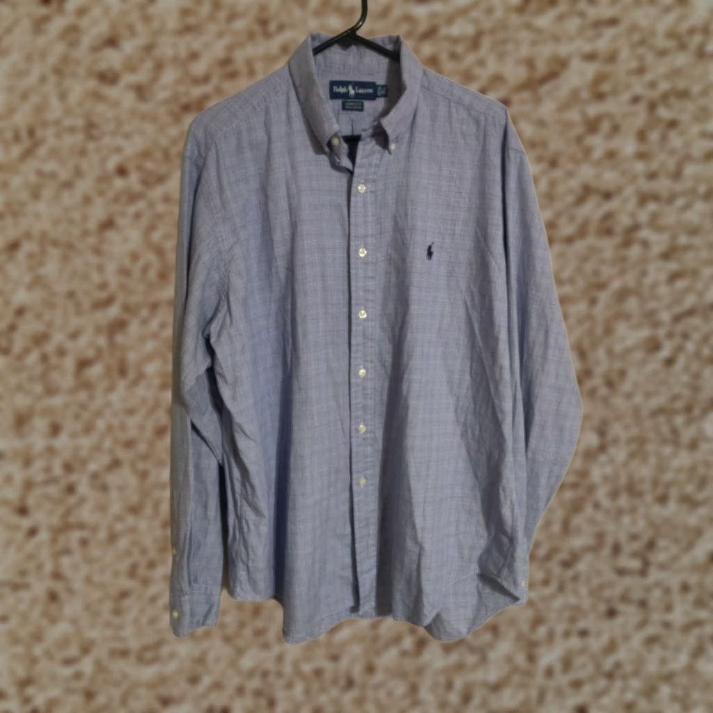Polo Ralph Lauren Polo Ralph Lauren Yarmouth Blue Houndstooth L/S Button Shirt Men's 16.5 36/37 Size US XL / EU 56 / 4 - 1 Thumbnail