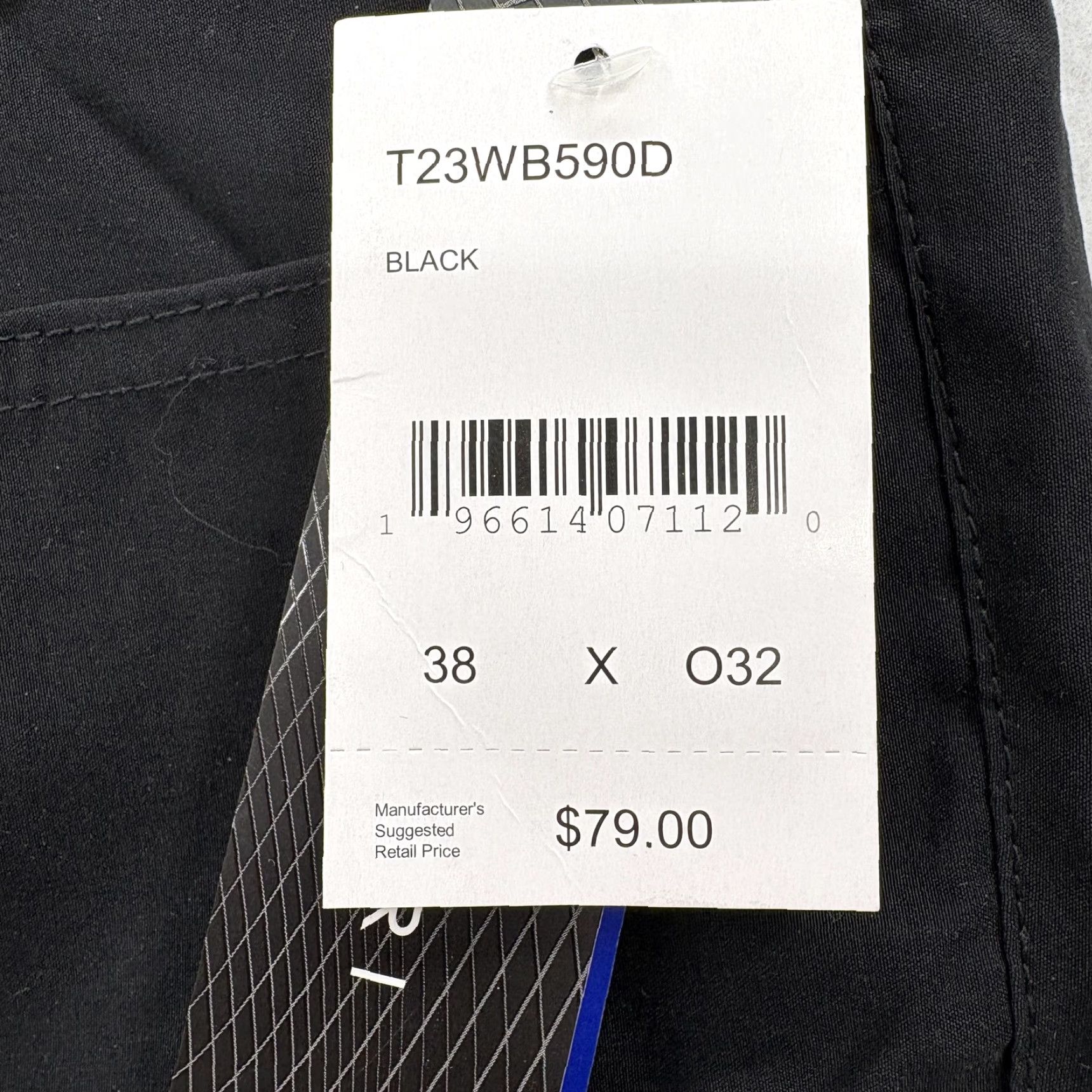 Vintage Tahari Crusader Pants Mens 38x32 Black Slim Fit Travel 5-Pocket NWT Nylon Spandex Flat Front Zip Size US 38 / EU 54 - 7 Thumbnail