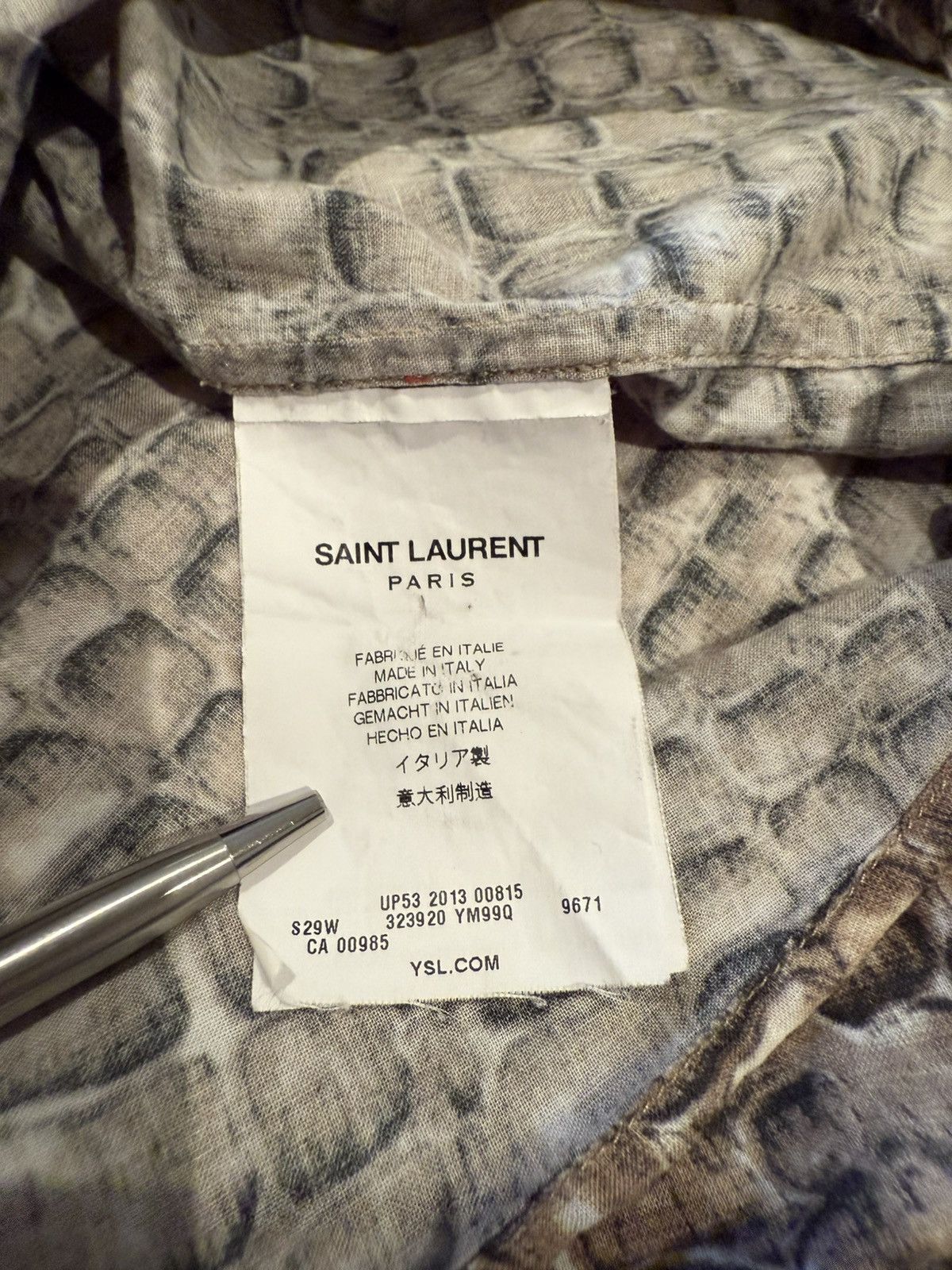 Saint Laurent Paris SS14 Saint Laurent crocodile shirt Hedi Slimane 40 Size US L / EU 52-54 / 3 - 22 Thumbnail
