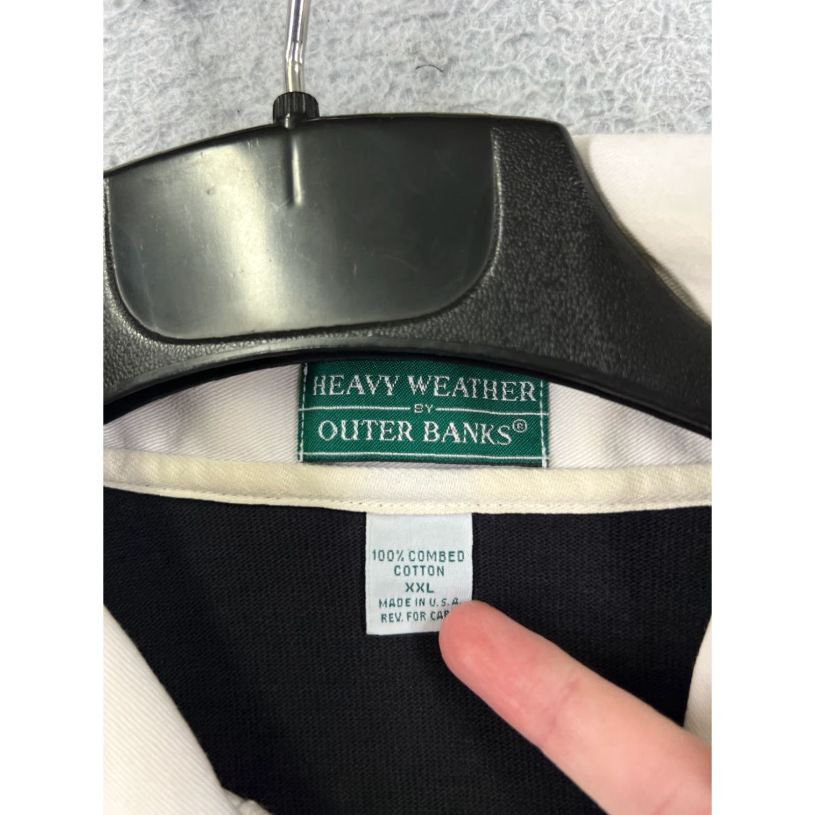 Vintage VINTAGE Outer Banks Polo Shirt Mens 2XL Black 90s Polo Shirt Mens Short Sleeve Knit 100% Cotton Logo Embroidered Size US XXL / EU 58 / 5 - 3 Thumbnail
