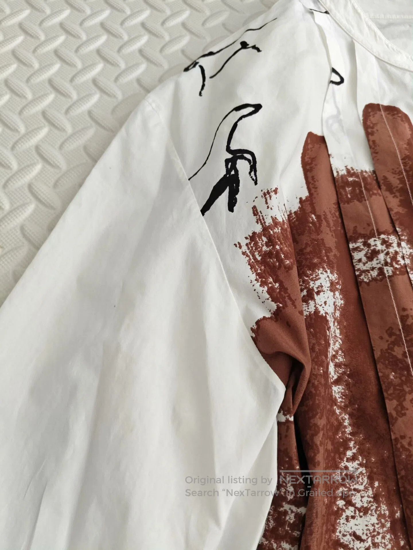 Dior Dior White Abstract Graffiti Shirt Dress. Size US S / EU 44-46 / 1 - 3 Thumbnail