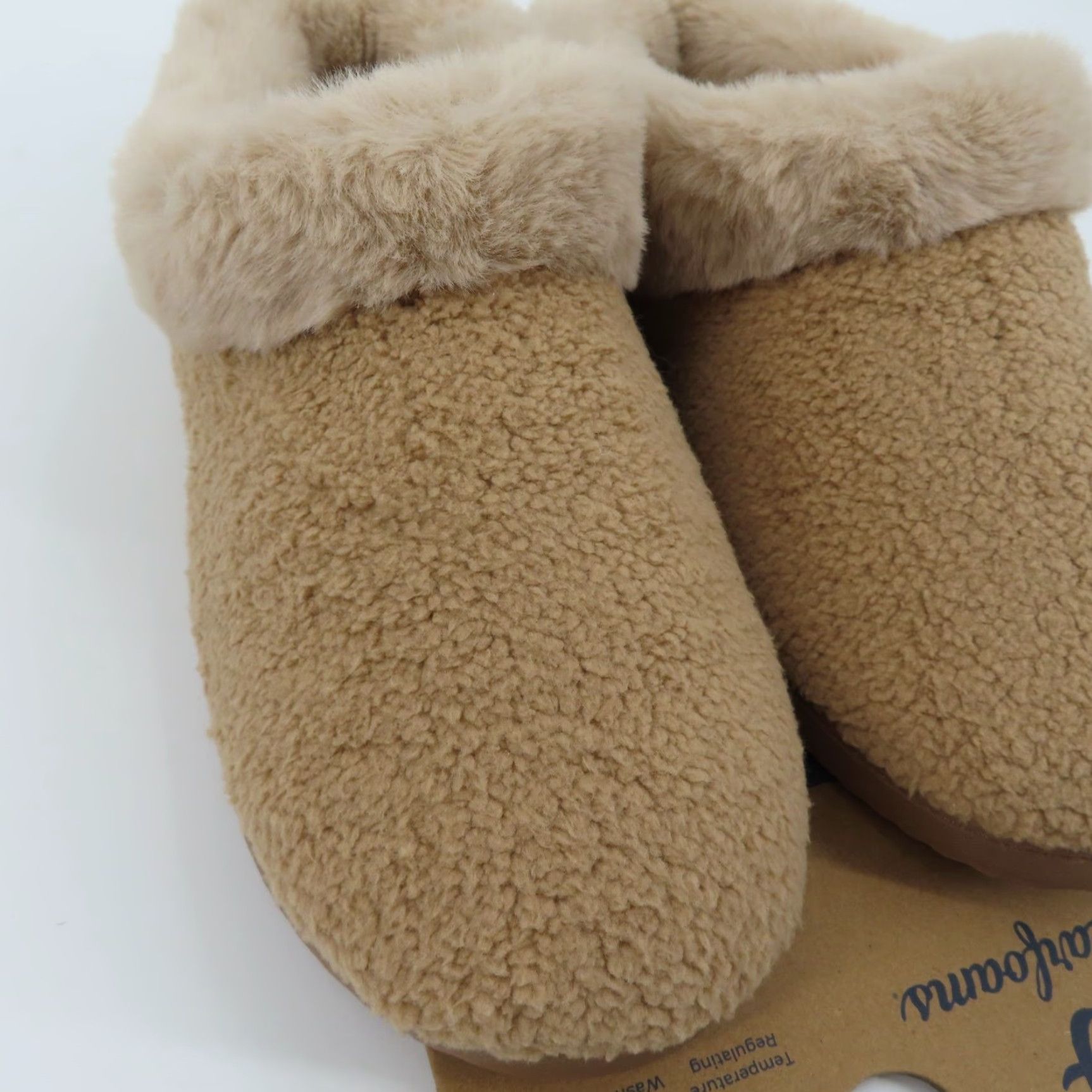 Vintage Dearfoams Women Slipper Indoor Outdoor Memory Foam Beige 9-10 Large NEW Size ONE SIZE - 3 Thumbnail