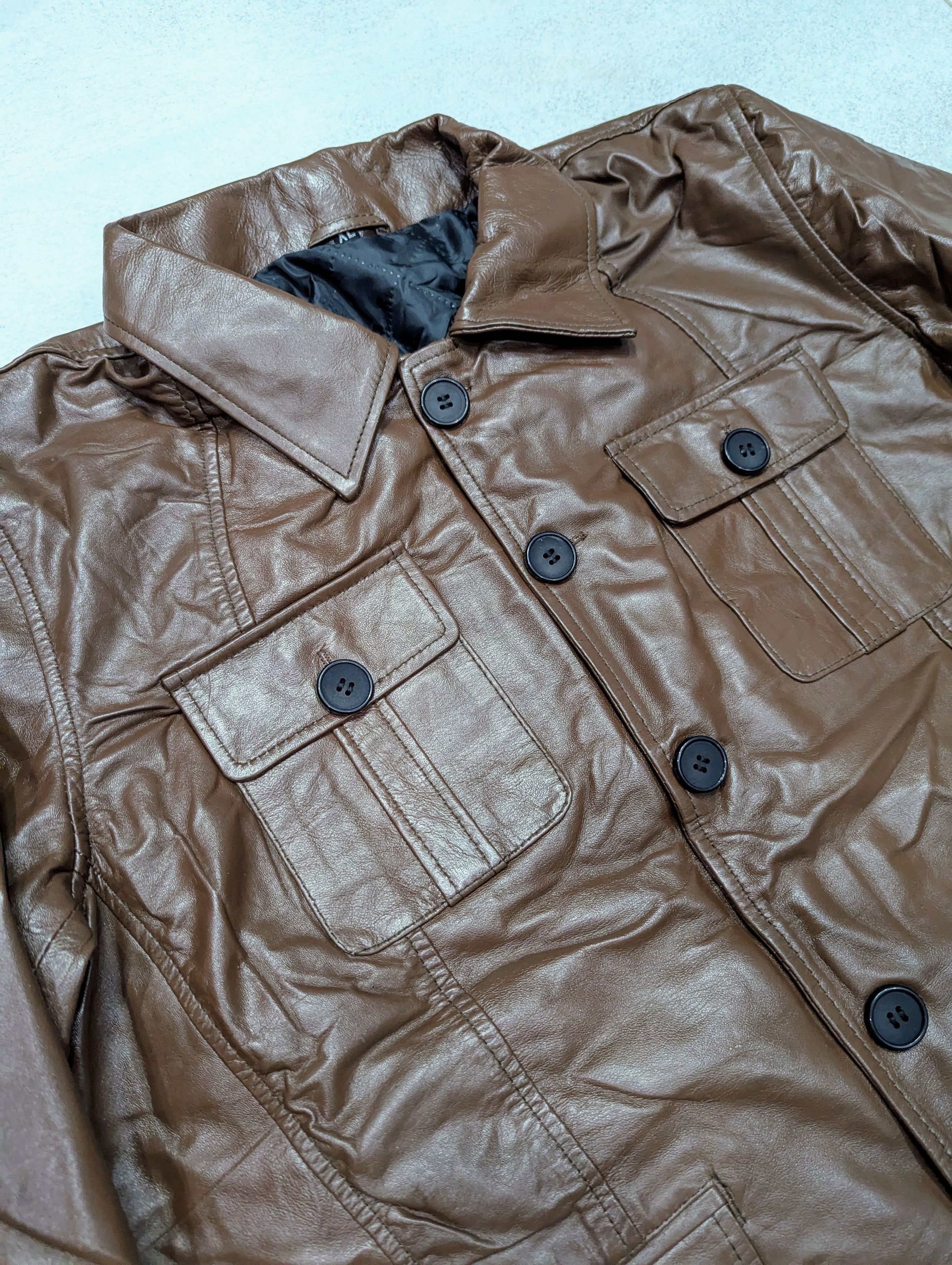 Genuine Leather × Vintage Men Distressed Brown Leather Jacket Military Inspired Rugged Size US M / EU 48-50 / 2 - 3 Thumbnail