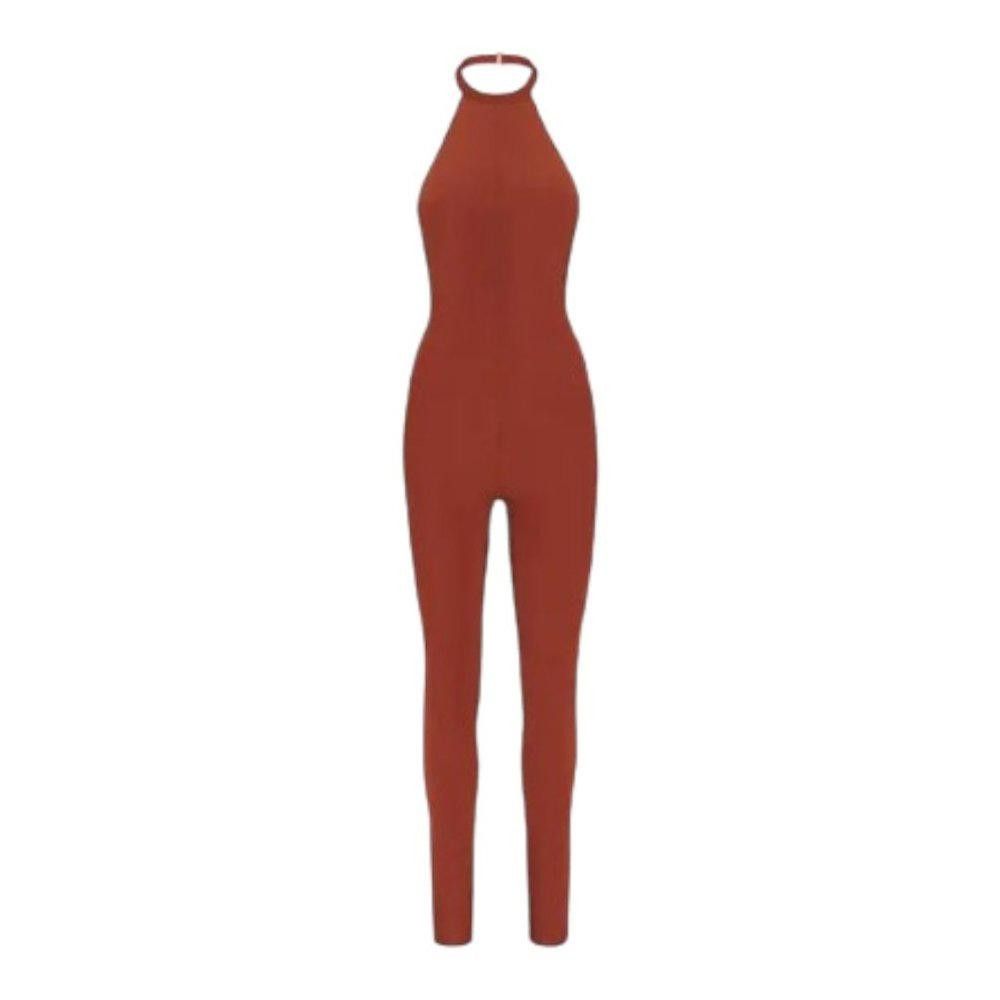 Designer NT296 SKIMS NWOT Skims Jelly Sheer Full BS Halter Onesie 3X Size 42" / US 20 - 3 Thumbnail