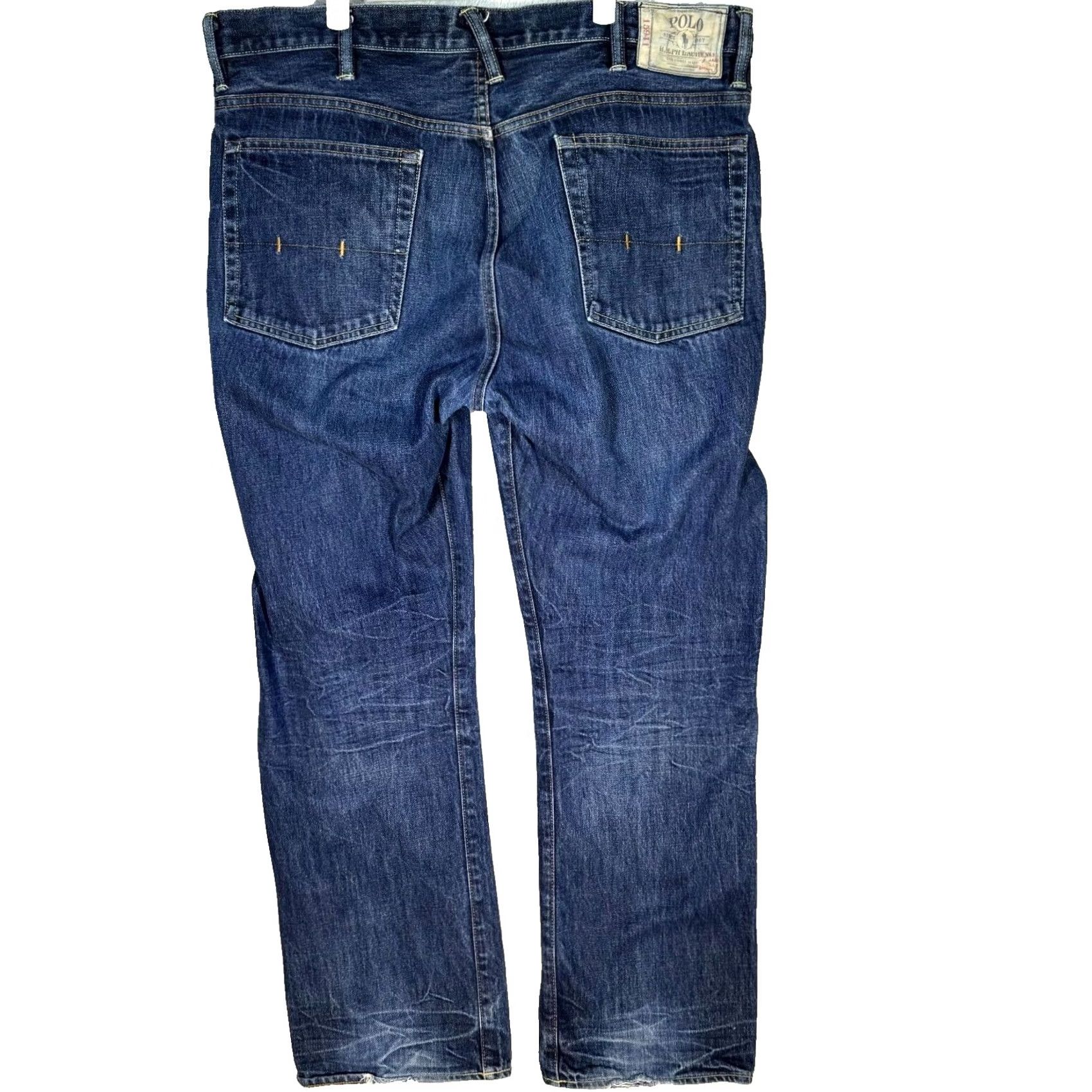 Polo Ralph Lauren Polo Ralph Lauren Jeans Men’s 38 x 32 Blue Denim Mid-Rise Straight Leg 5-Pocket Button Zip Fly Size US M / EU 48-50 / 2 - 2 Thumbnail