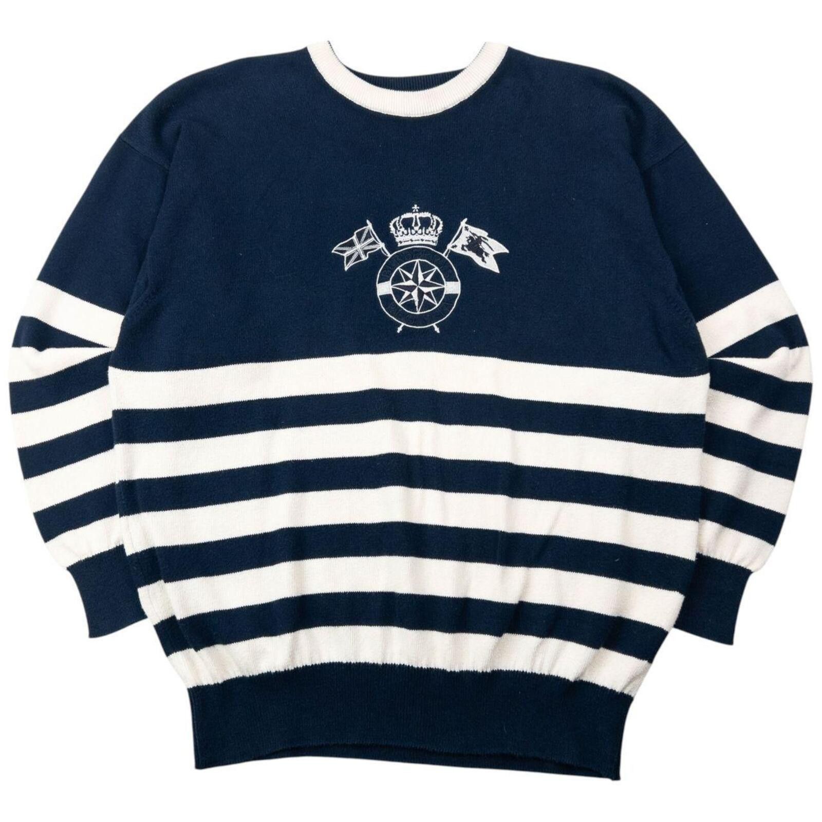 Burberry Vintage 90s Burberry Embroidered Regatta Jumper Size M Size US M / EU 48-50 / 2 - 1 Thumbnail