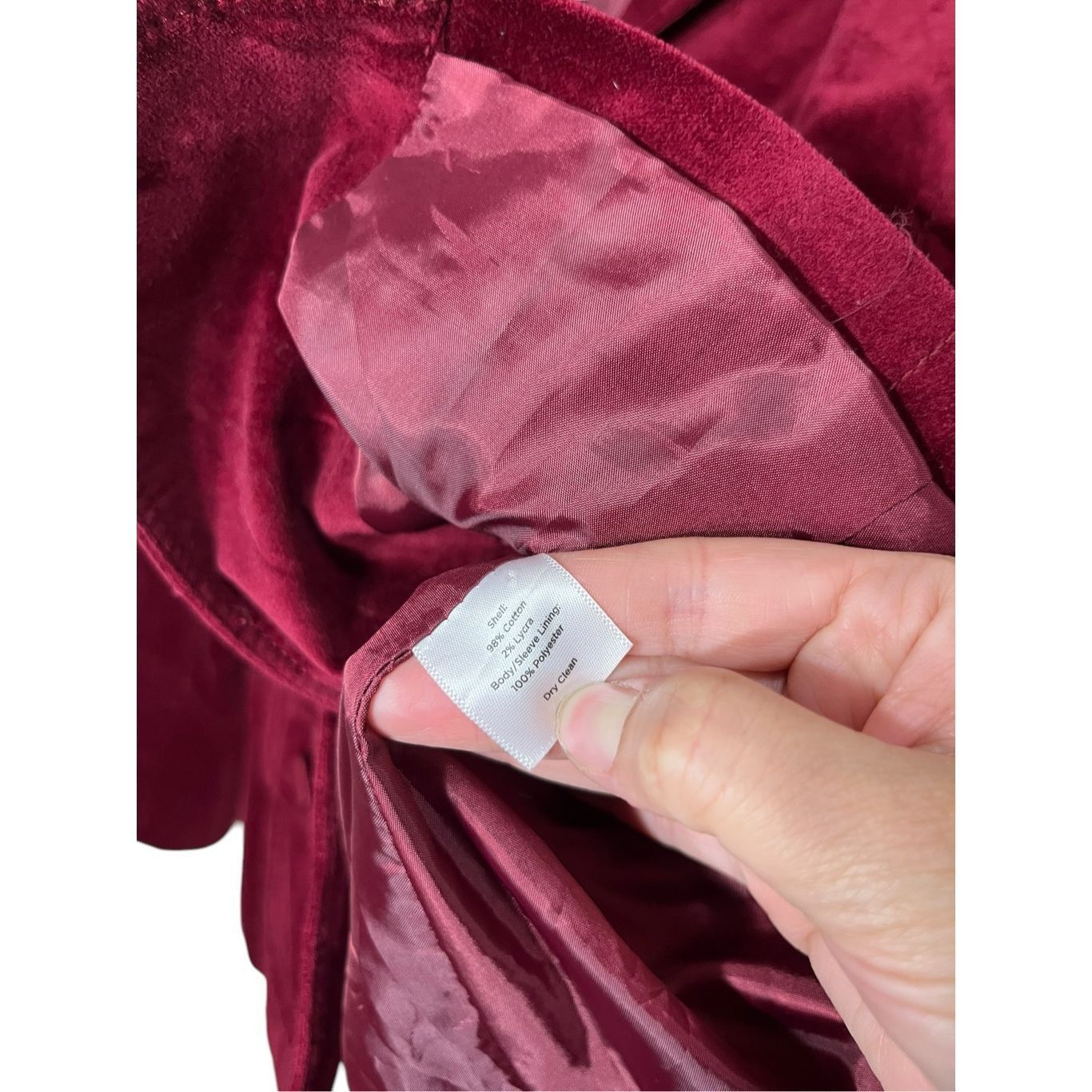 Other Talbots Deep Red/Burgundy Velvet Blazer Jacket Lined Size 12 Size XL / US 12-14 / IT 48-50 - 7 Thumbnail