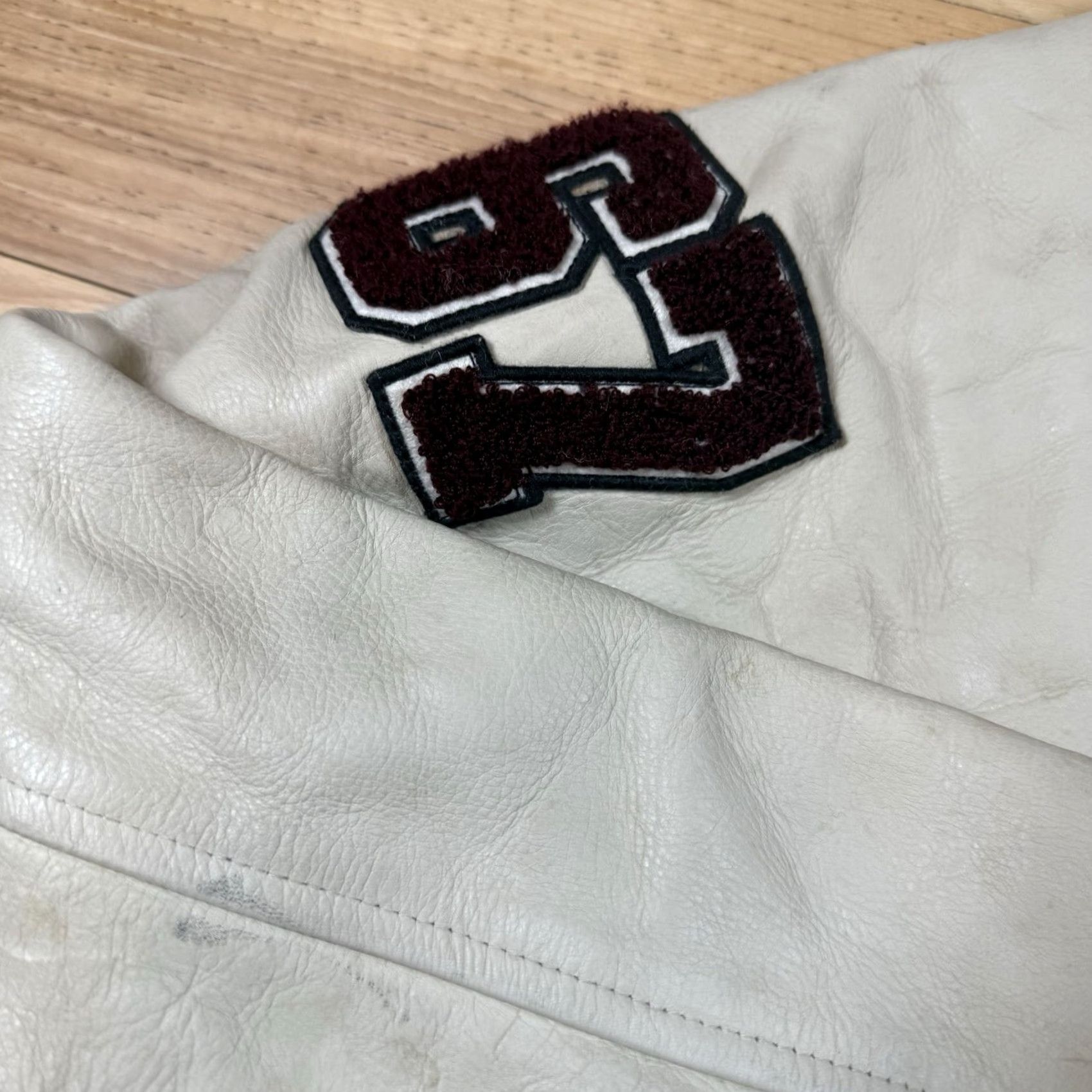 Champion VINTAGE Polo Ralph Lauren Leather Varsity Jacket Mens 3XL Burgundy Red 1967 Jeans Style Varsity 1960s 3XL Mens Leather Jacket Size US XXL / EU 58 / 5 - 5 Thumbnail