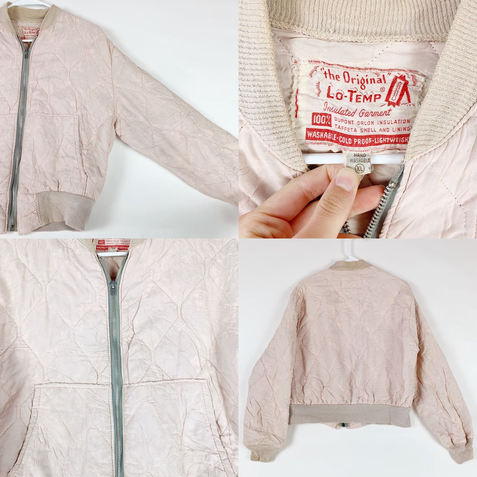 Vintage VINTAGE Lo-Temp Jacket Womens XL Pink Quilted Taffeta Zip Original 1950s Size XL / US 12-14 / IT 48-50 - 8 Thumbnail