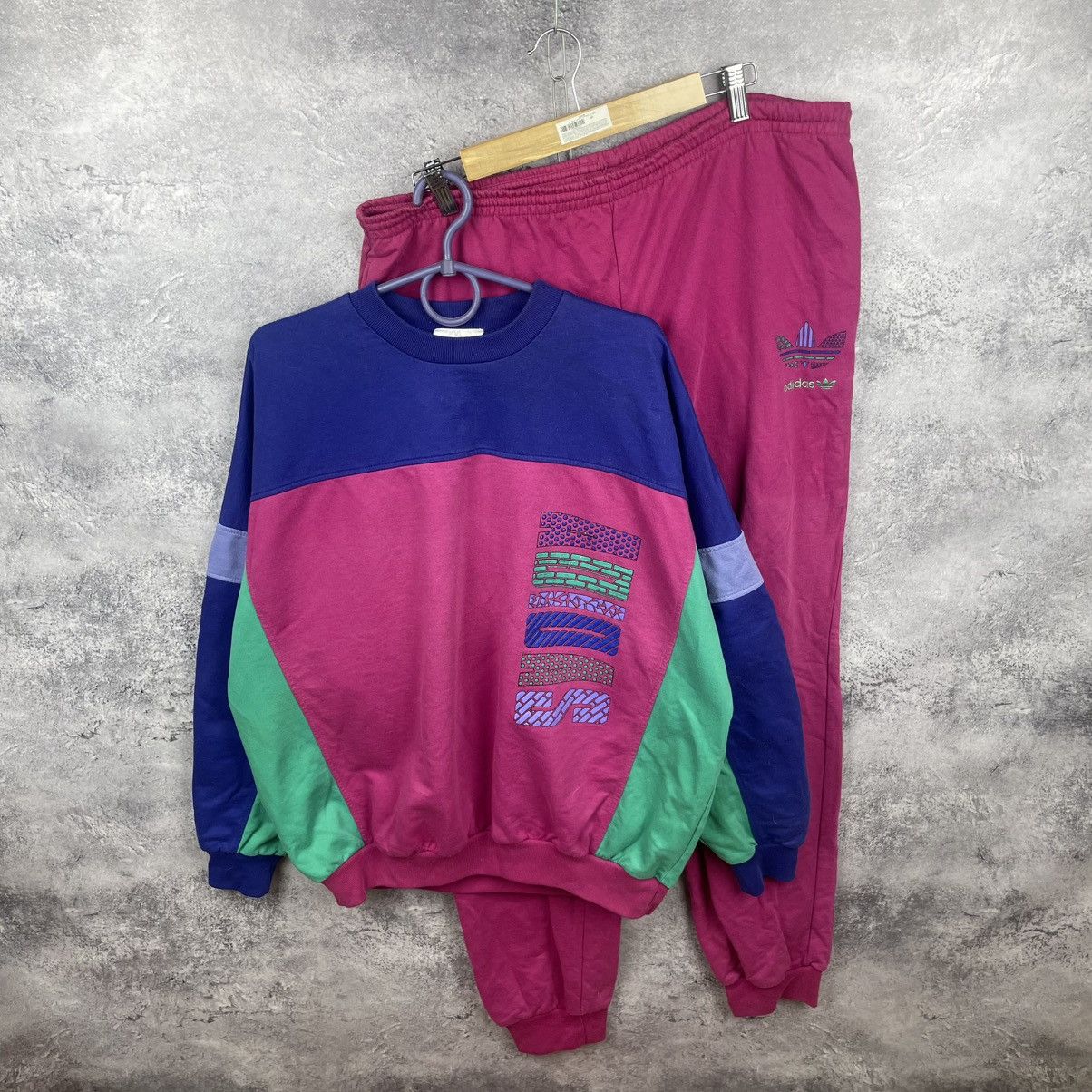 Adidas Vintage Adidas Tracksuit Sweatshirt Pants Big Logo 90s Size US XL / EU 56 / 4 - 1 Thumbnail