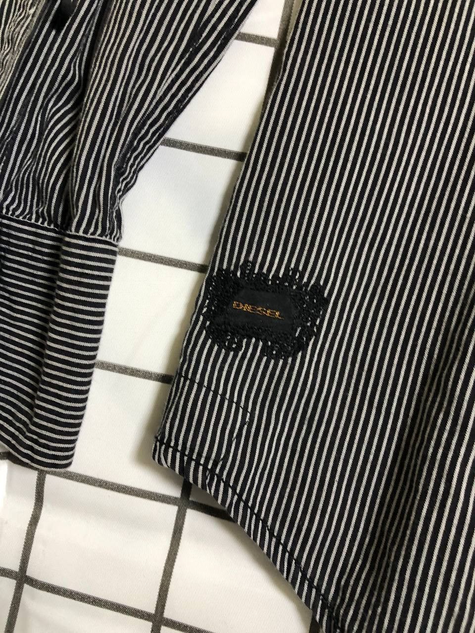 Diesel Vintage Diesel quilted contrast logo shirt japan style Size US XL / EU 56 / 4 - 13 Thumbnail