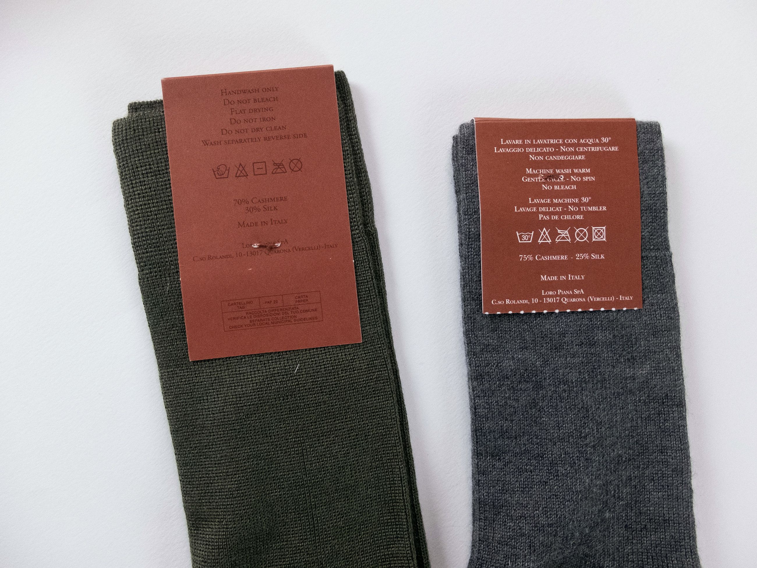 Loro Piana 3 pairs LORO PIANA green gray cashmere long socks Medium Size ONE SIZE - 4 Thumbnail