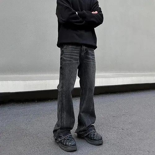 Japanese Brand × Vintage Black Wide Leg Flared Jean Size US 30 / EU 46 - 2 Thumbnail