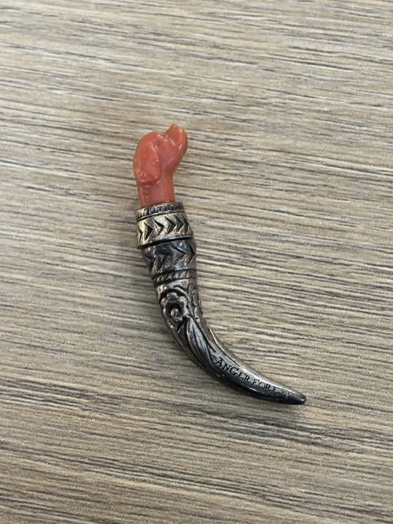 Gucci Gucci Anger Forest Single Sterling Silver Dog Earring In Red Size ONE SIZE - 6 Thumbnail