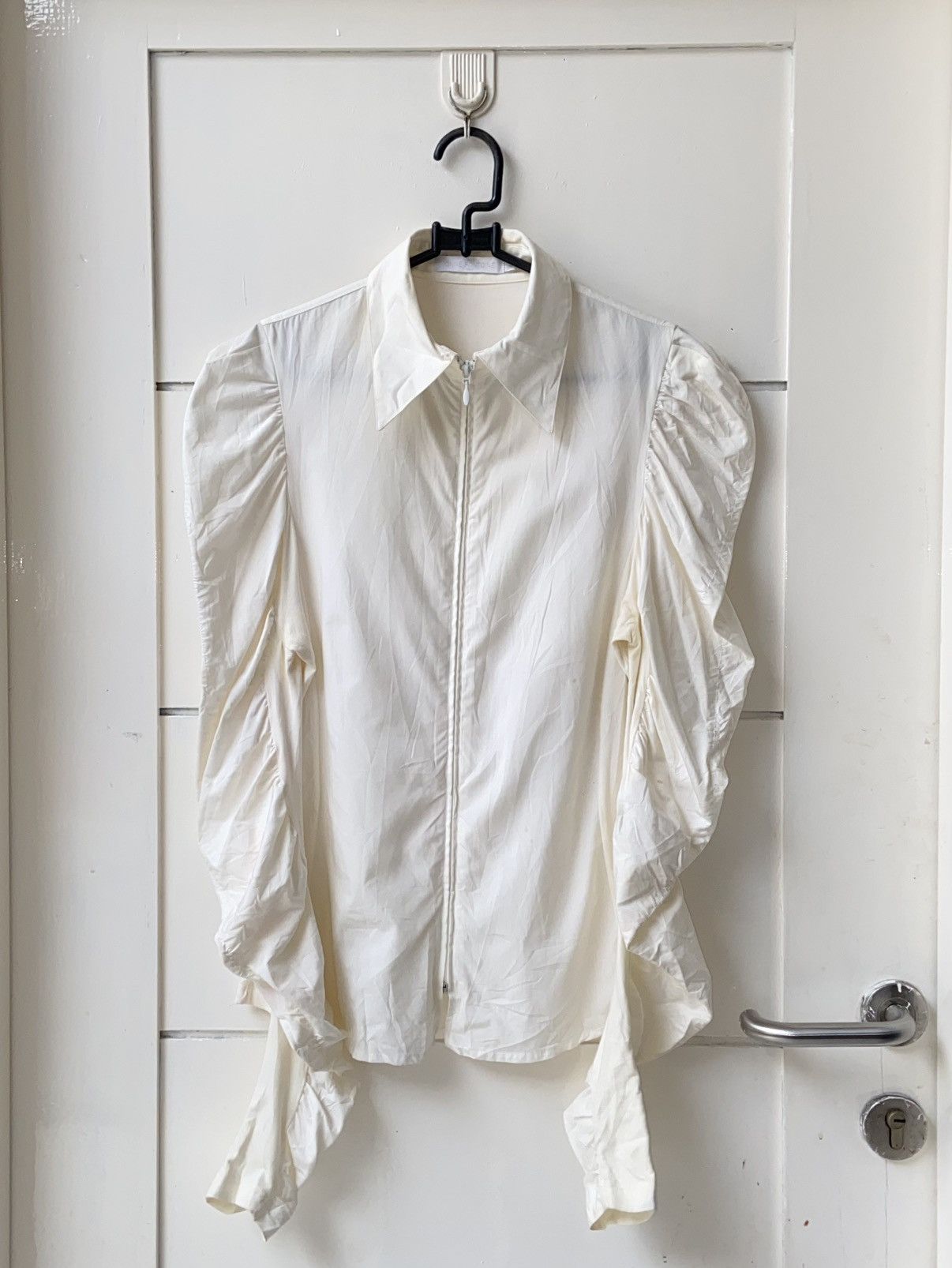 Designer × Other ANNE FONTAINE White Zipper Blouse Size XS / US 0-2 / IT 36-38 - 9 Thumbnail