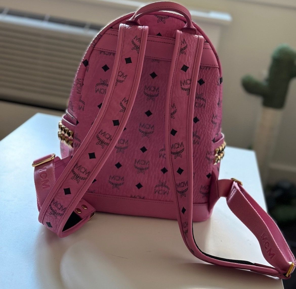 MCM RARE Discontinued MCM Small Stark Studded Pink backpack Size ONE SIZE - 2 Thumbnail