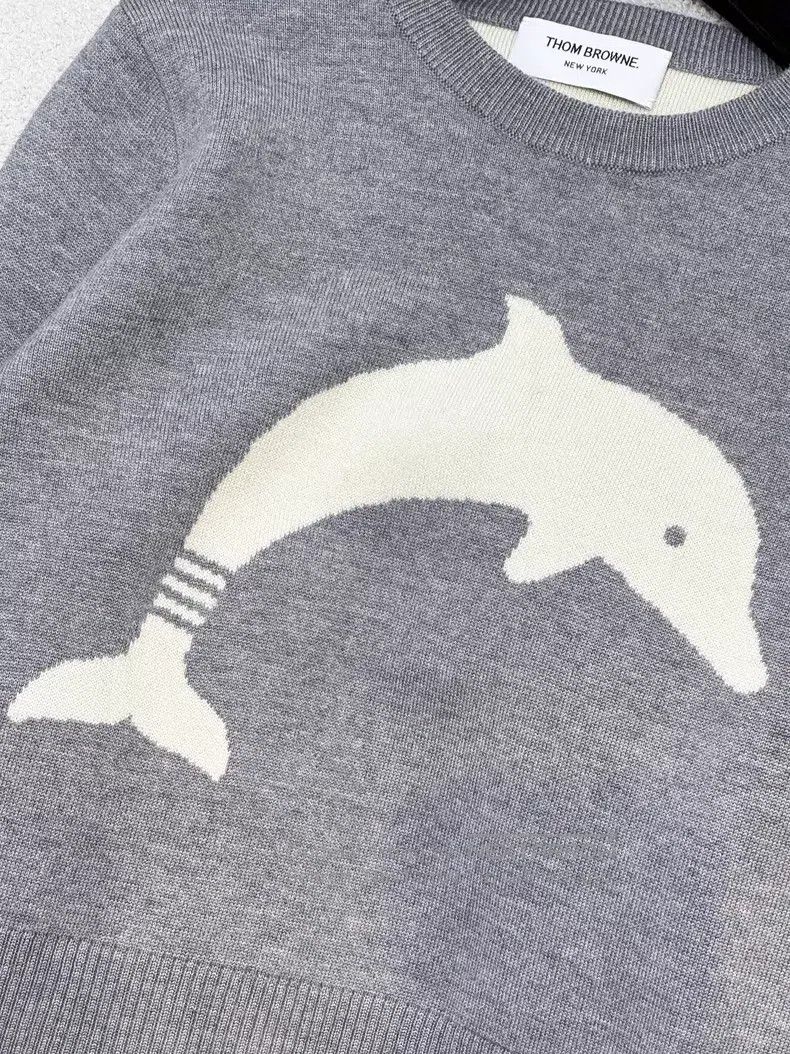 Thom Browne Thom Browne Gray Whale Fish Round Neck Long Sleeve Four St Size US XXS / EU 40 - 3 Thumbnail