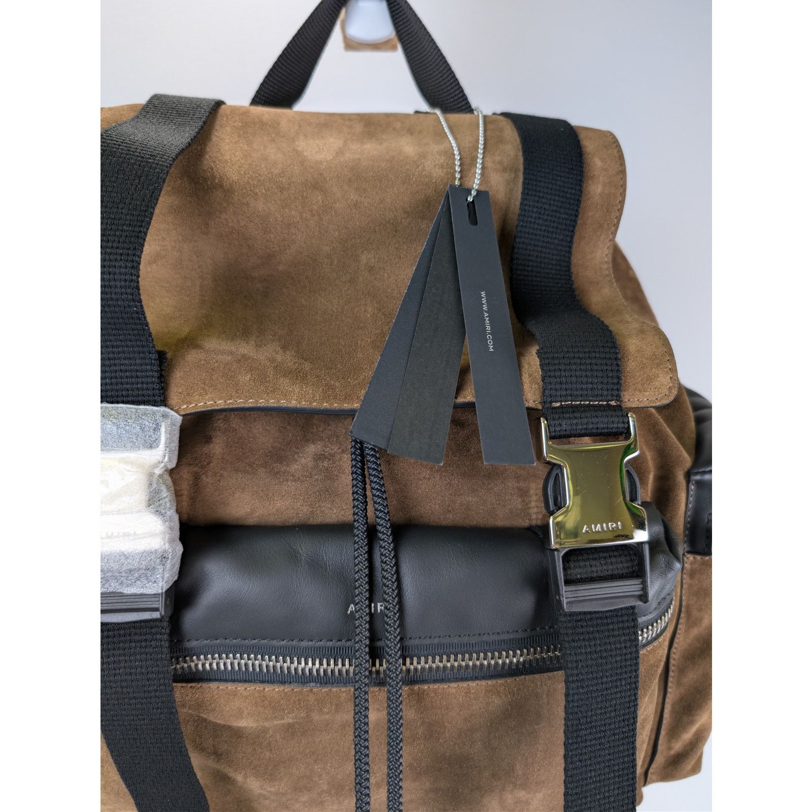 Amiri o1rshd1 Size: OS / Suede Rucksack Backpack in Tobacco Size ONE SIZE - 8 Thumbnail