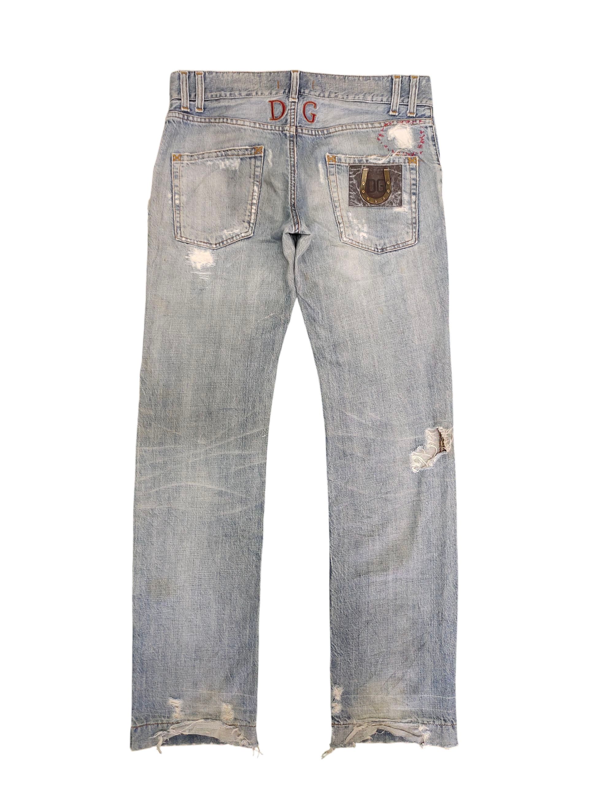 Dolce & Gabbana Vintage 90s Dolce & Gabbana Clawmark Distress Denim Jeans Size US 33 - 8 Thumbnail