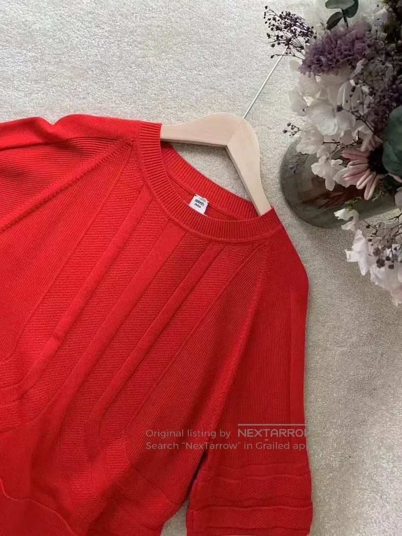 Hermes Hermes Round Neck Knit Short-Sleeve Top Size XS / US 0-2 / IT 36-38 - 6 Thumbnail