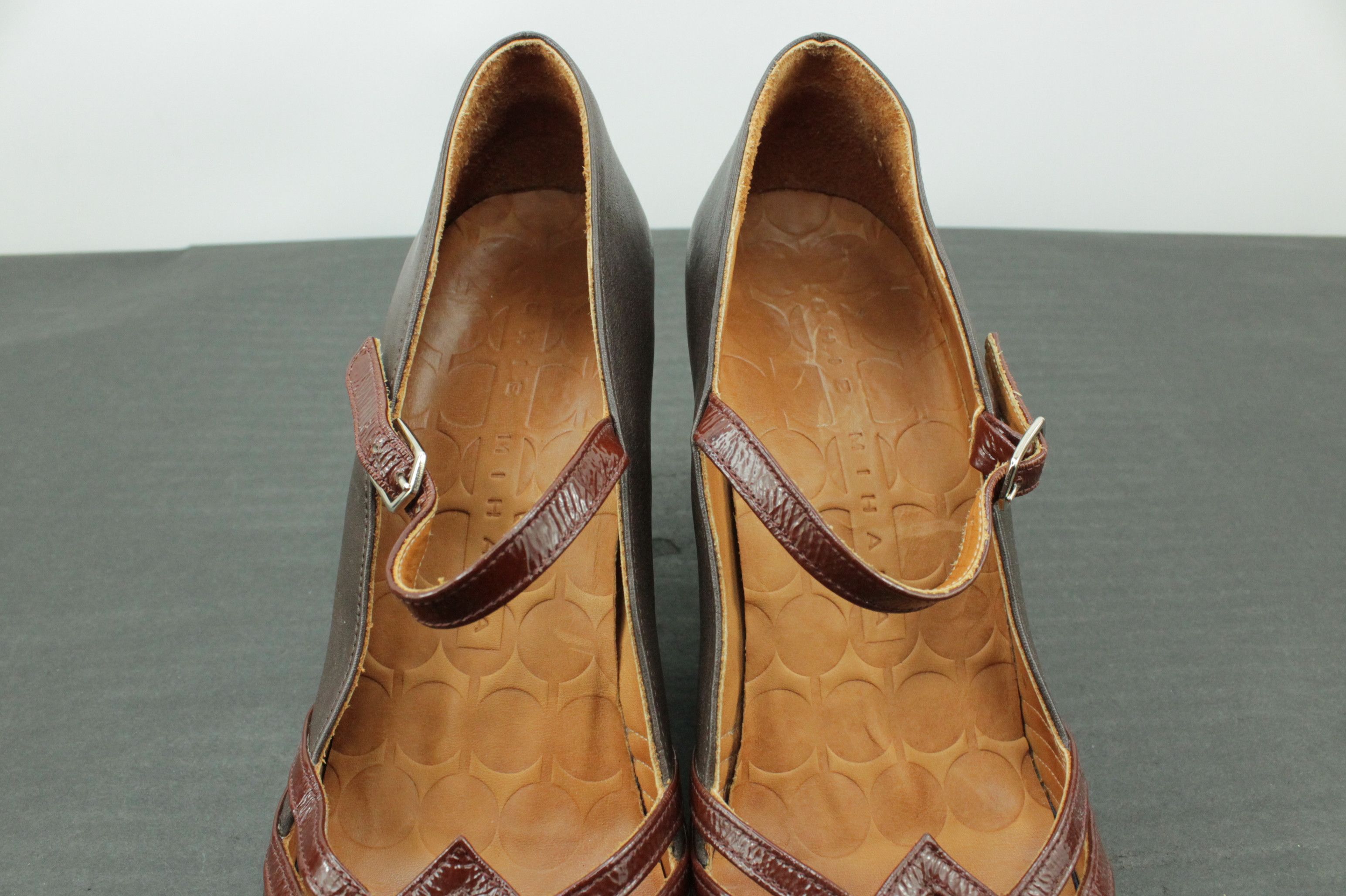 Designer Chie Mihara Leather Heels Python Print Brown Leather Shoes Size US 9 / IT 39 - 7 Thumbnail