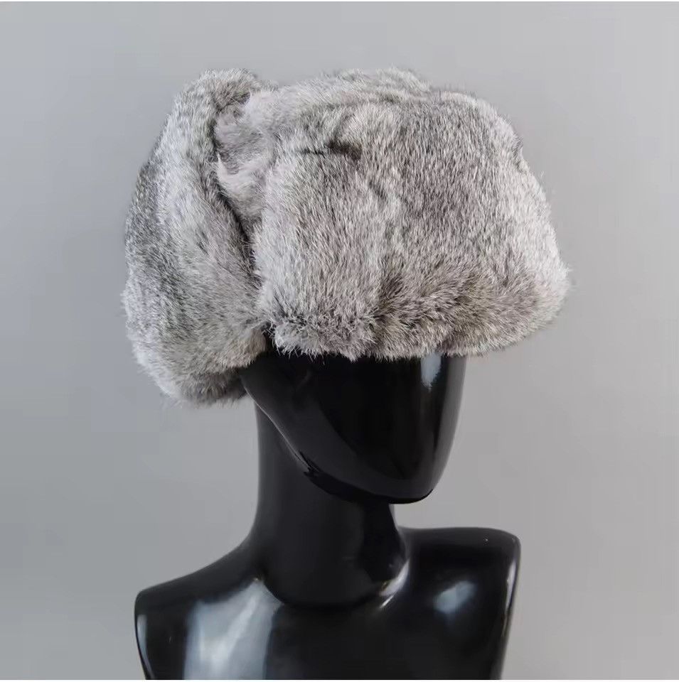 Japanese Brand Rabbit Fur Earflap Trapper Russian Cap SIze M Size ONE SIZE - 5 Thumbnail