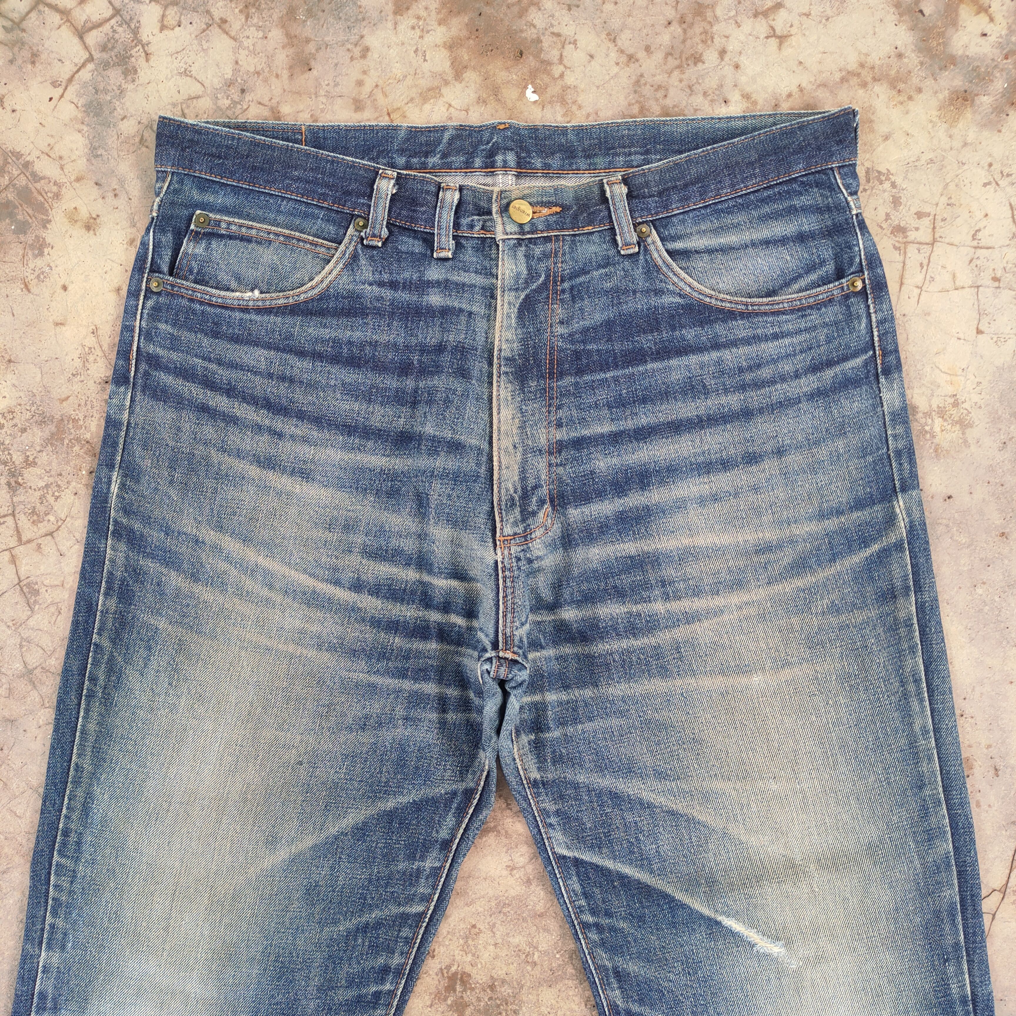 Japanese Brand vintage wrangler Faded rusty denim jeans pants Size US 38 / EU 54 - 4 Thumbnail
