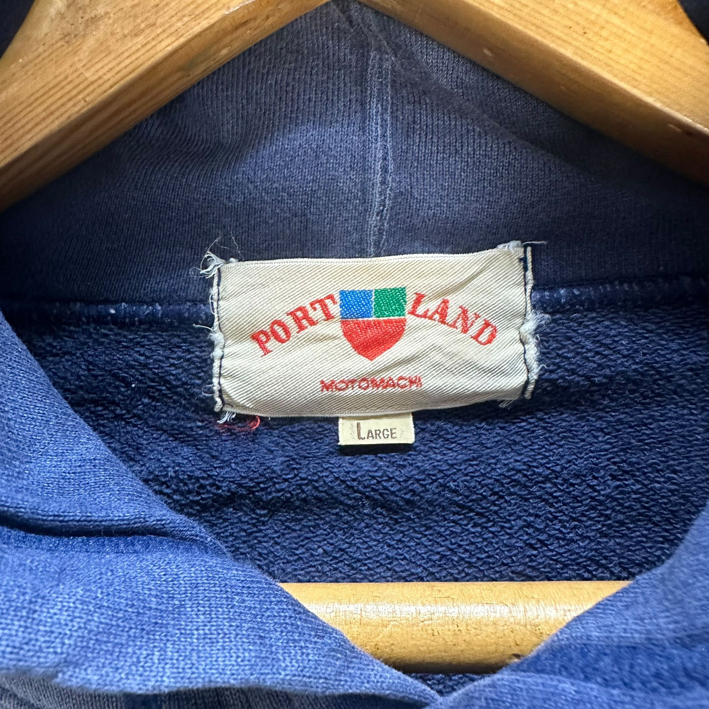 Japanese Brand TRASHED YACHTING PORTLAND BIG LOGO PULLOVER HOODIES #A1-0001 Size US L / EU 52-54 / 3 - 9 Thumbnail