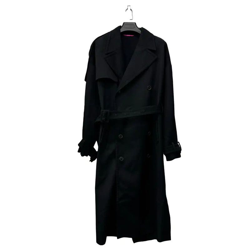 Valentino Valentino Black Men's Trench Coat 0089 Size US M / EU 48-50 / 2 - 1 Thumbnail