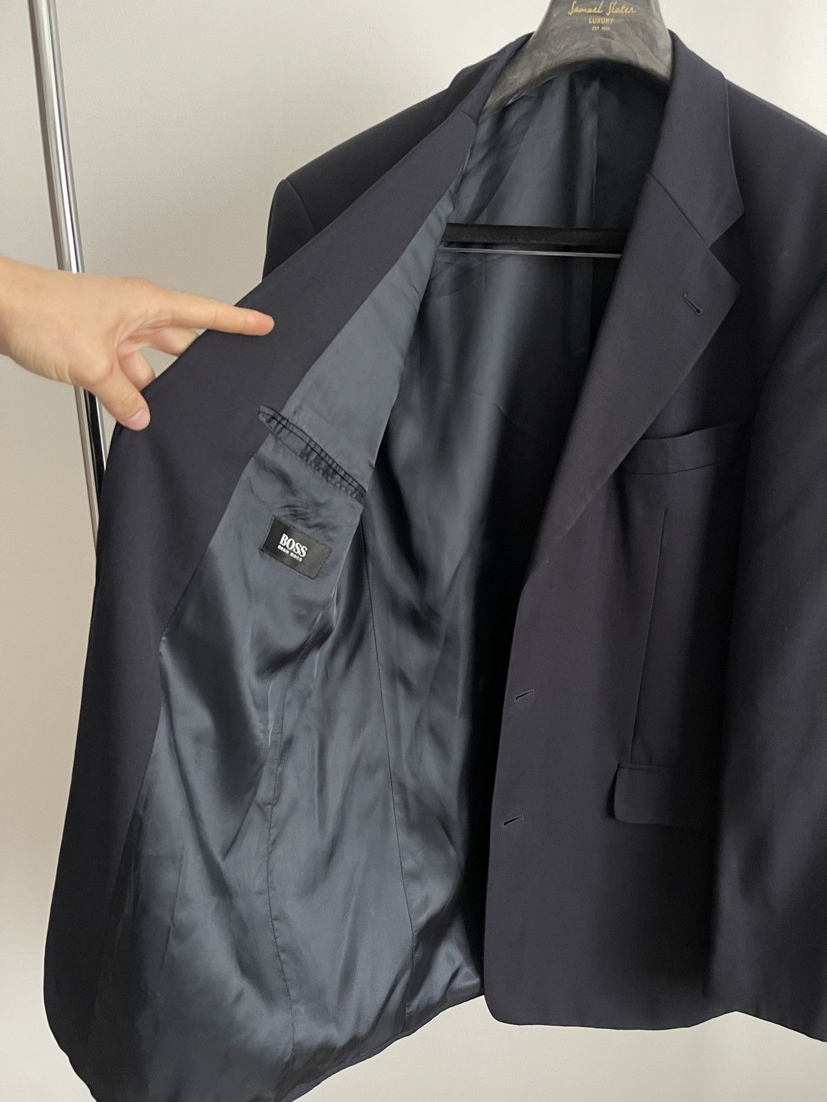Hugo Boss Vintage hugo boss dark blue wool blazer classic jacket 42L Size 42L - 4 Thumbnail
