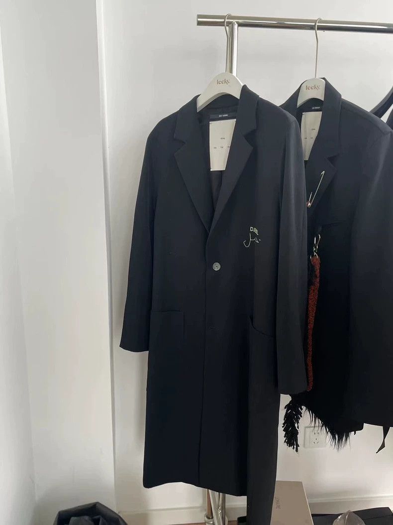 Japanese Brand black long blazer with embroidery Size US L / EU 52-54 / 3 - 7 Thumbnail