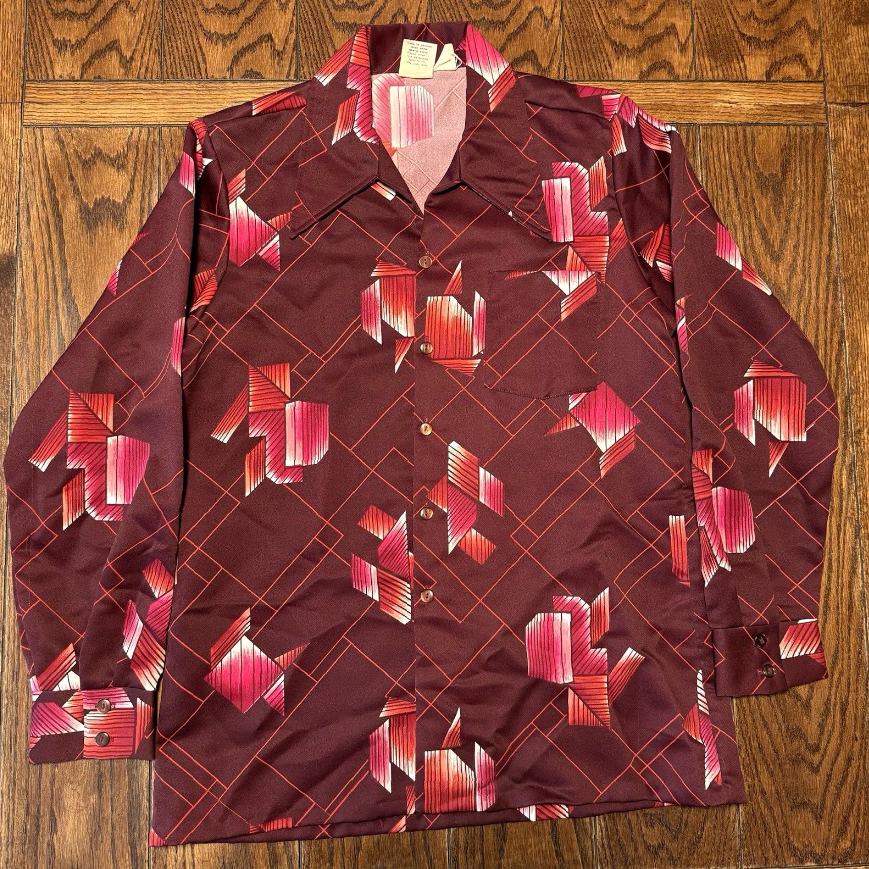 Vintage VINTAGE Paul Howard Disco Shirt Mens Large Long Sleeve Button Up Red Polyester Size US L / EU 52-54 / 3 - 2 Thumbnail
