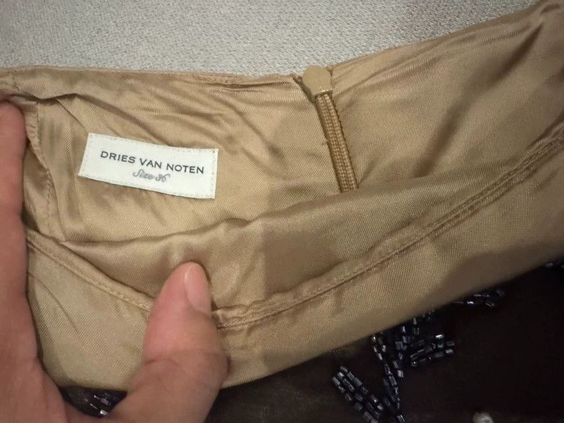 Dries Van Noten DRIES VAN NOTEN size:36 Brown out-of-print show style bead Size 35" - 4 Thumbnail