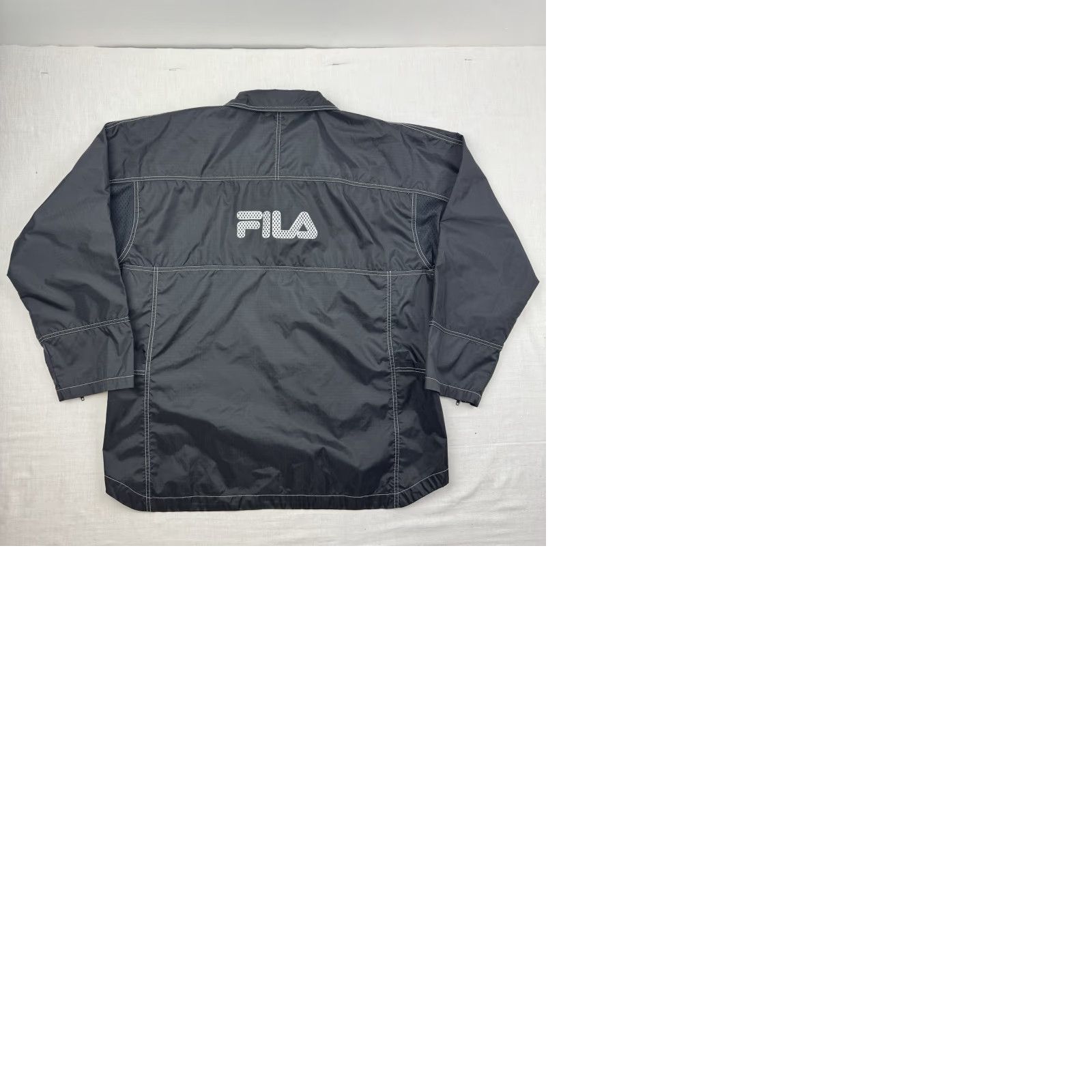 Fila VINTAGE FILA Windbreaker Jacket Mens XL Black Nylon Zip 90s Y2K Hipster Quarter Zip Size US XL / EU 56 / 4 - 9 Thumbnail