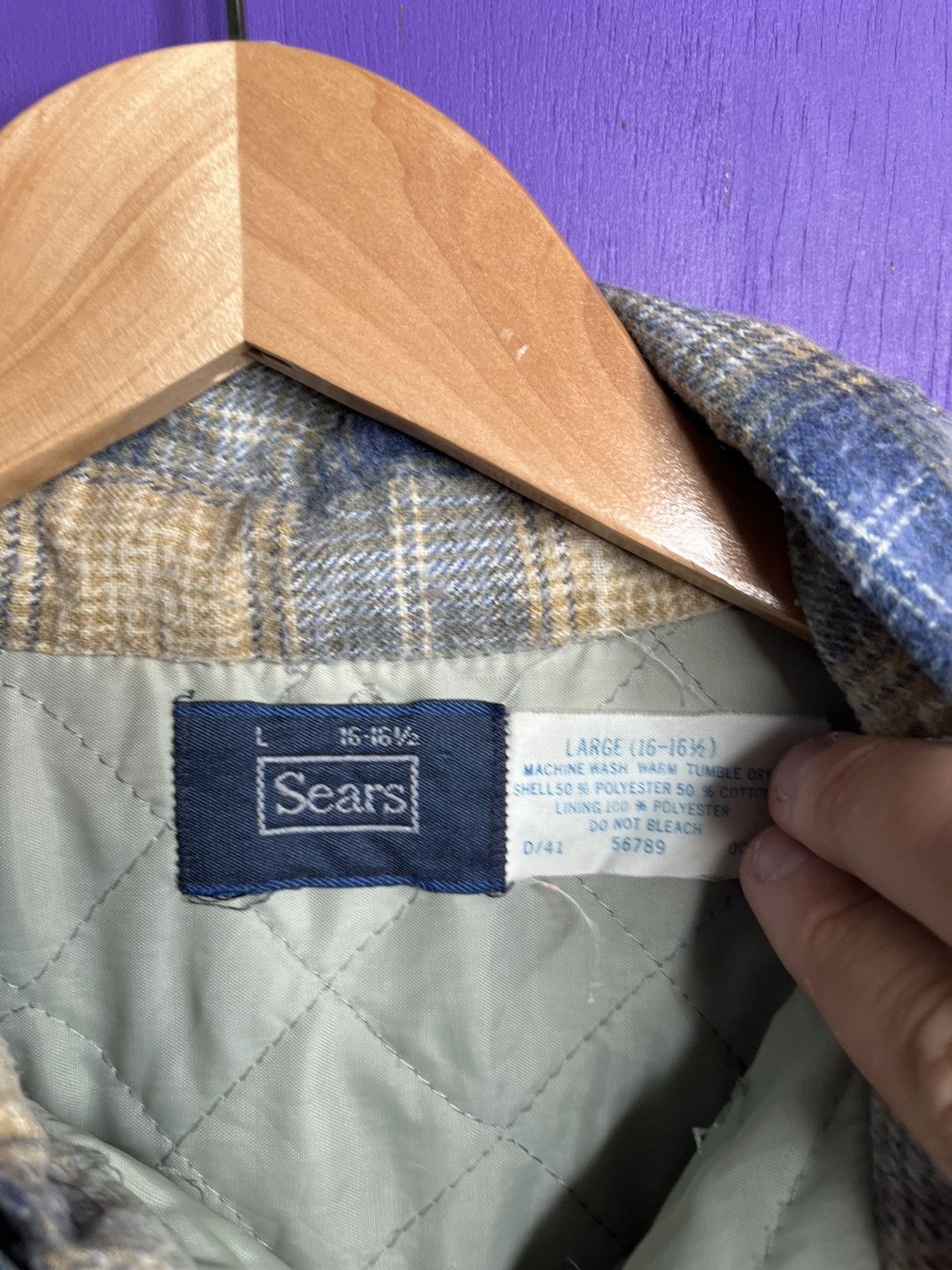 Sears × Vintage Vintage 80s Sears essential flannel shirt Size US L / EU 52-54 / 3 - 4 Thumbnail