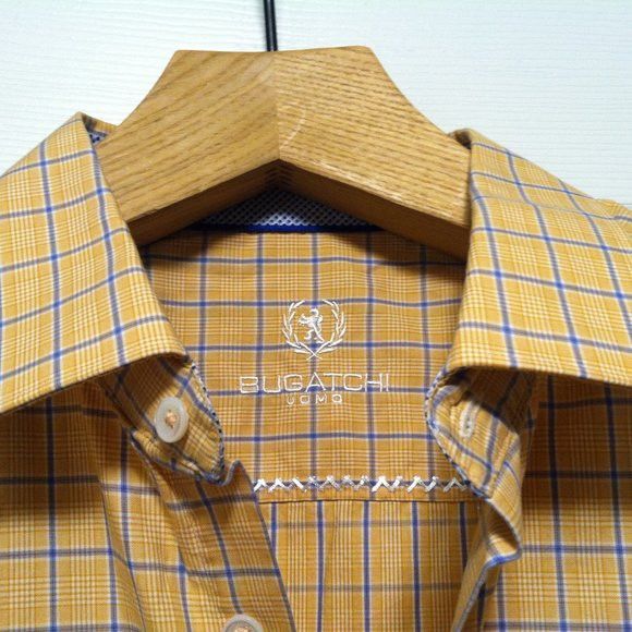BUGATCHI BUGATCHI MENS ORANGE COTTON CASUAL SHIRT SIZE: 17/34-35 Size US XL / EU 56 / 4 - 5 Thumbnail