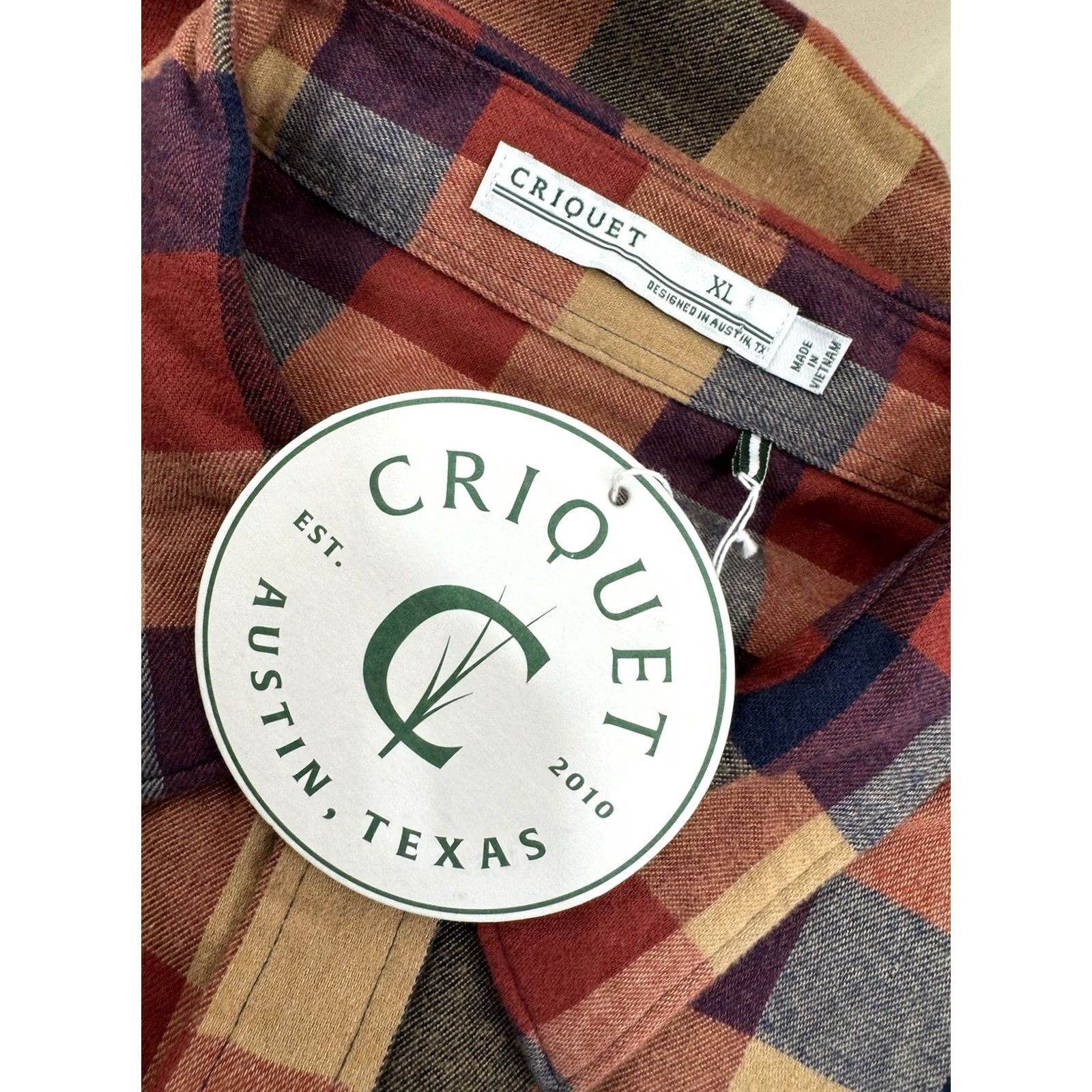 Vintage Criquet Austin - Plaid Western Mens XL Flannel Shirt Snap Button-Up Red / Tan / Blue Size US XL / EU 56 / 4 - 4 Thumbnail