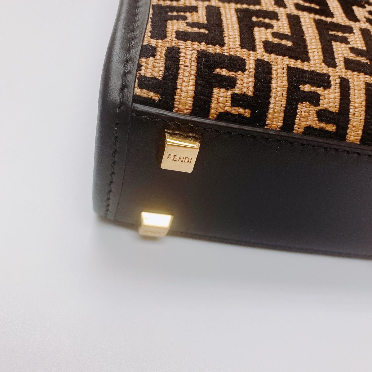 Fendi Sunshine mini FF logo leather raffia crossbody bag Size ONE SIZE - 9 Thumbnail