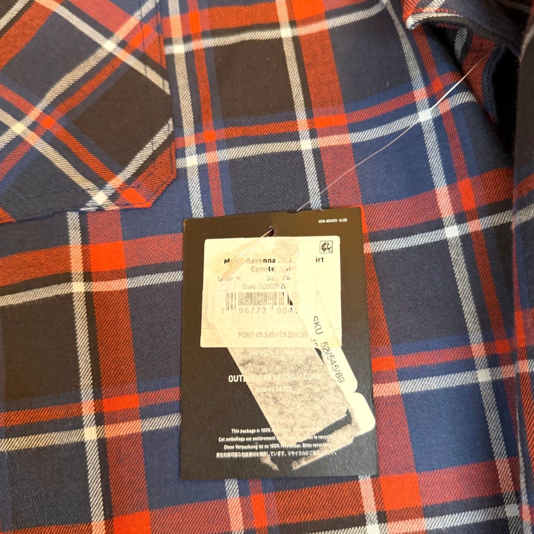 Outdoor Research Outdoor Research Ravenna Flannel Shirt Mens XXL 2XL Cenote Plaid 322031 NWT Size US XXL / EU 58 / 5 - 3 Thumbnail