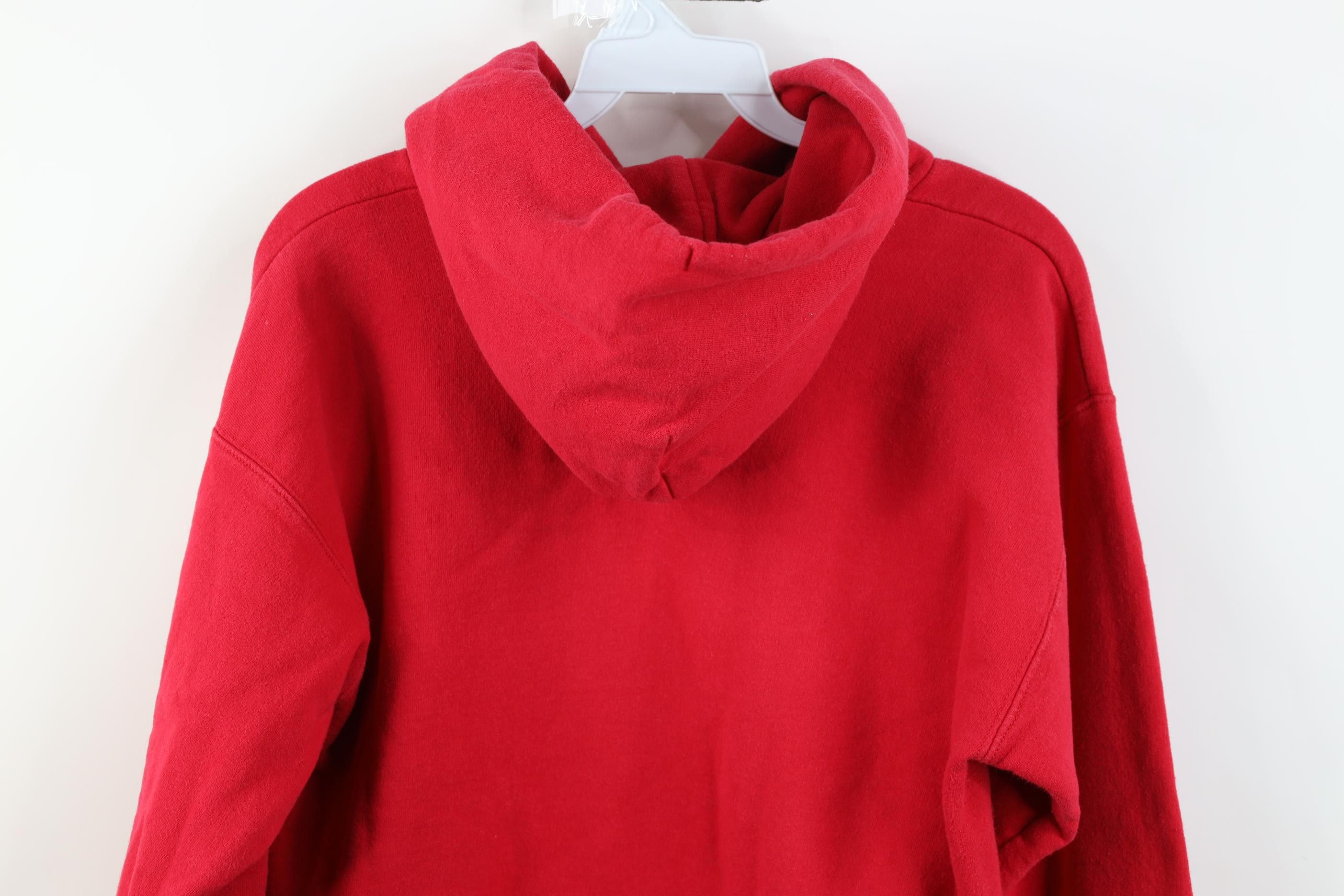 Vintage Vintage 90s Y2K Streetwear Heavyweight Hoodie Sweatshirt Red Size US S / EU 44-46 / 1 - 13 Thumbnail