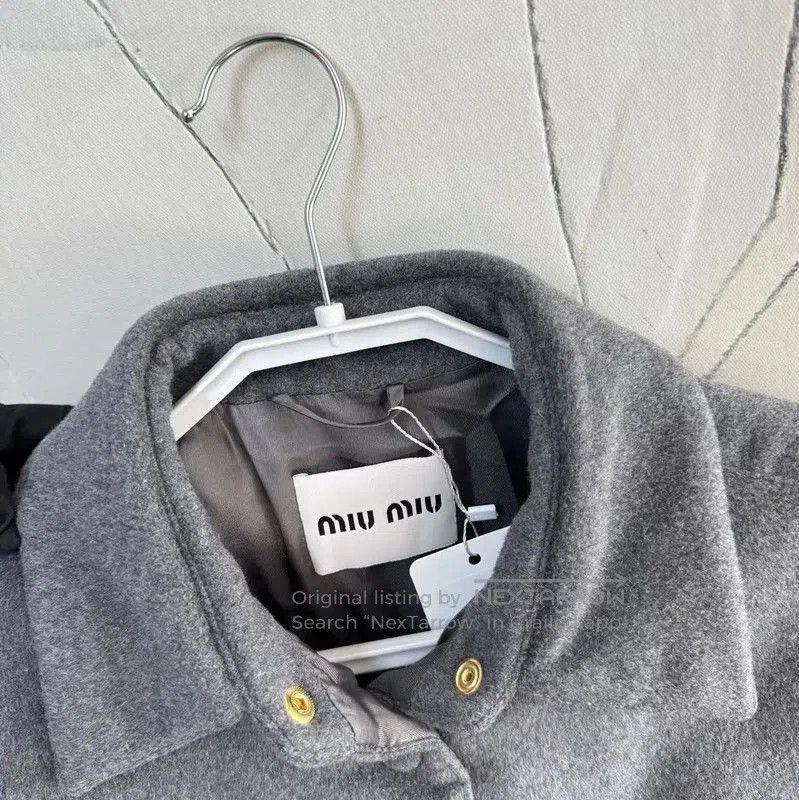 Miu Miu Miu Miu Gray Wool Long Sleeve Cardigan . Size L / US 10 / IT 46 - 4 Thumbnail