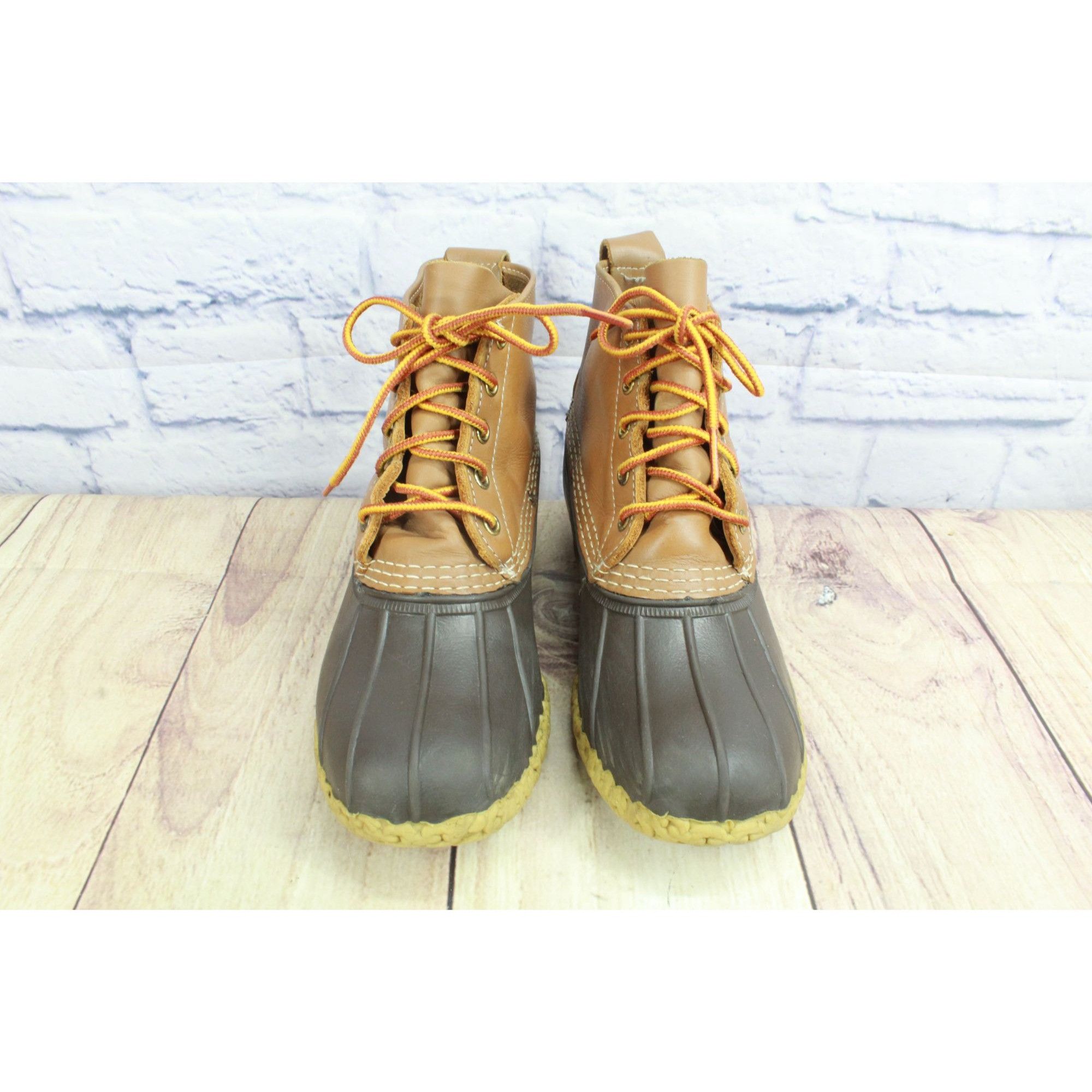 L.L. Bean LL Bean Women's 6" Lace Up Ankle Duck Boots Brown 7 M Size US 7 / IT 37 - 4 Thumbnail