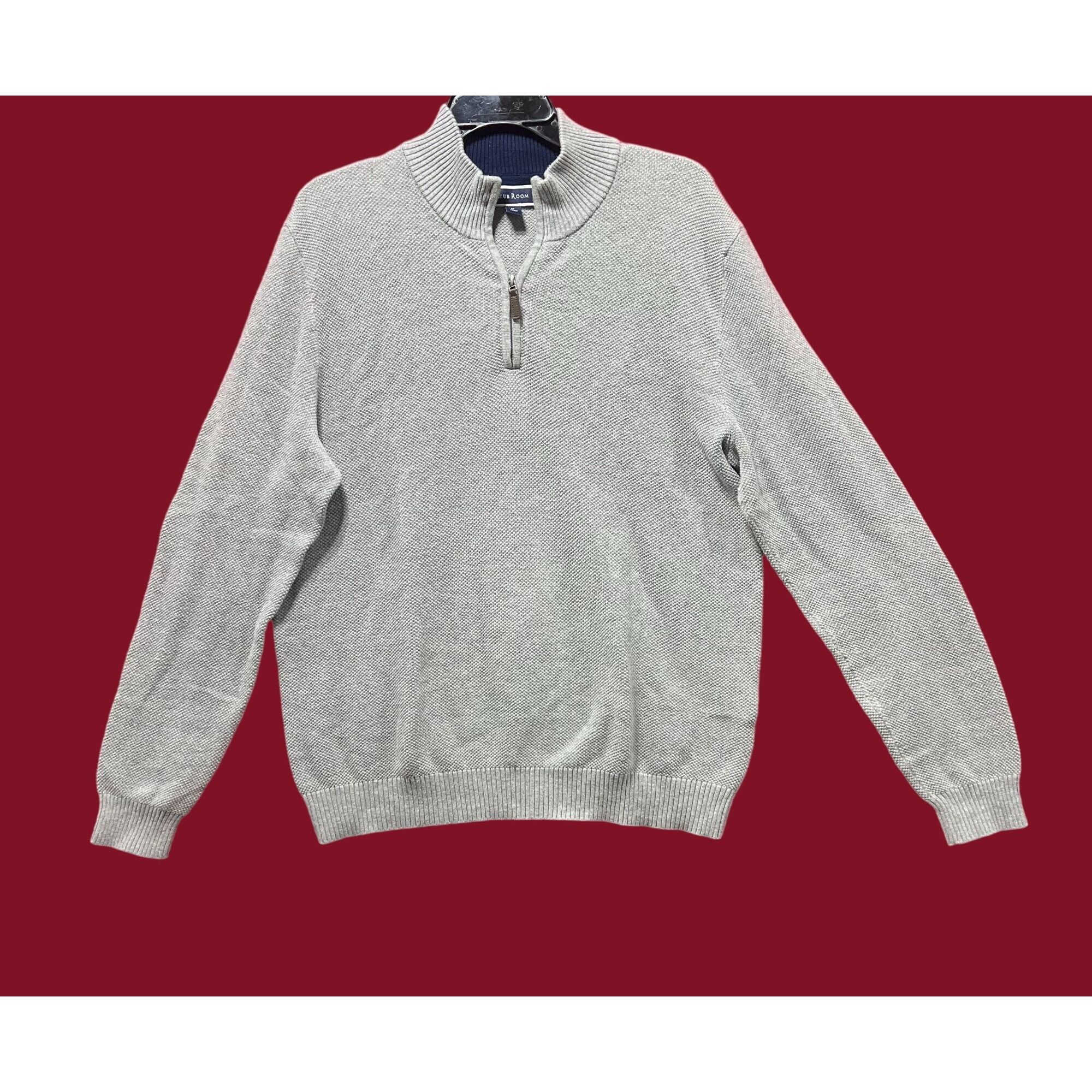 Club Room Club Room - Men's Quarter-Zip Textured Cotton Sweater - Gray Size US M / EU 48-50 / 2 - 2 Thumbnail