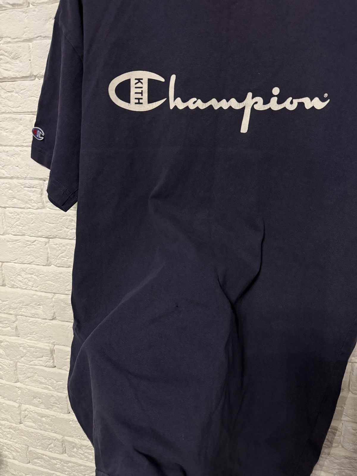 Champion × Kith Kith x Champiom Script Logo Tee 2018 Huge Logo T-shirt Sz S Size US S / EU 44-46 / 1 - 4 Thumbnail