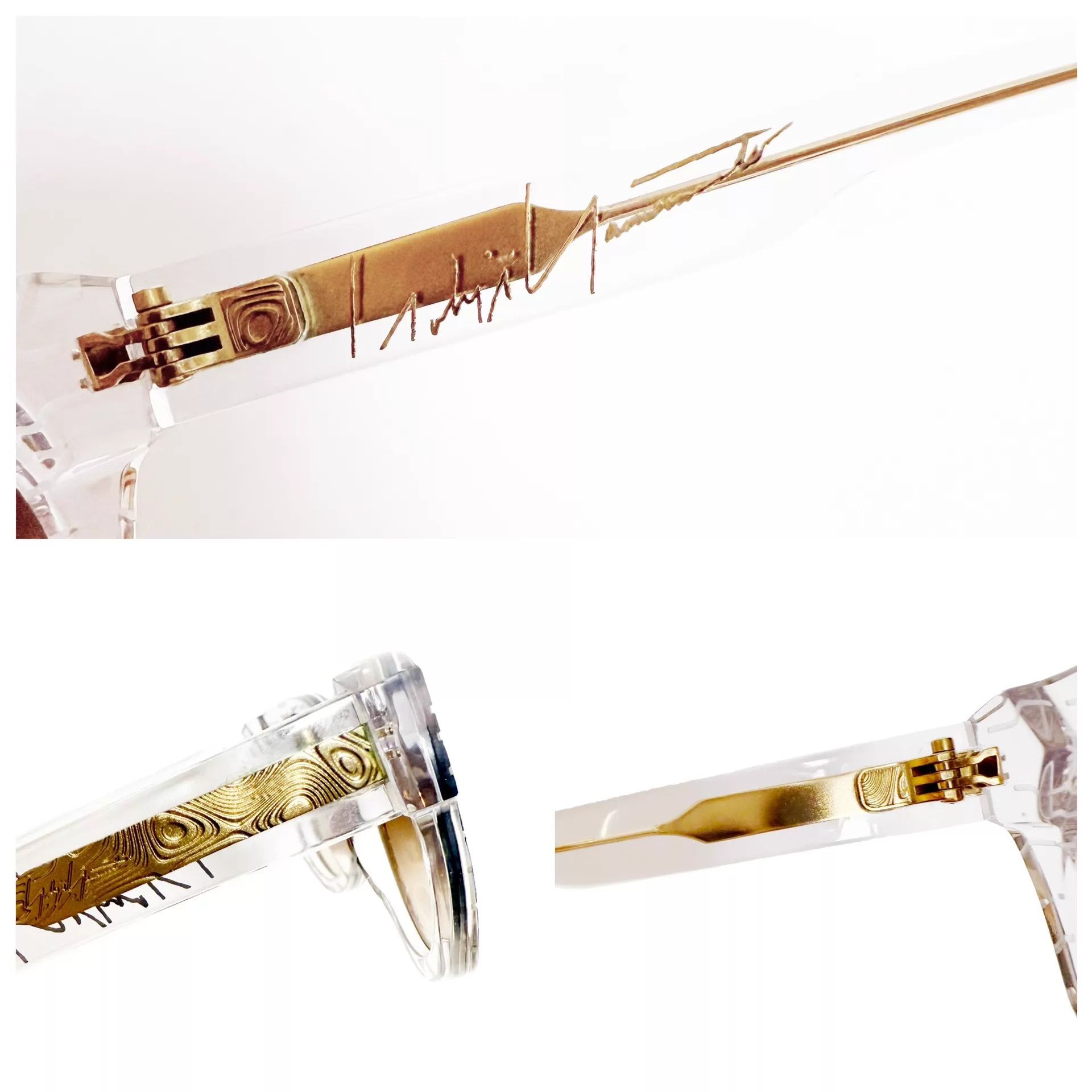 Yohji Yamamoto Yohji Yamamoto slook 003 clear acetate brown lens gold Size ONE SIZE - 7 Thumbnail