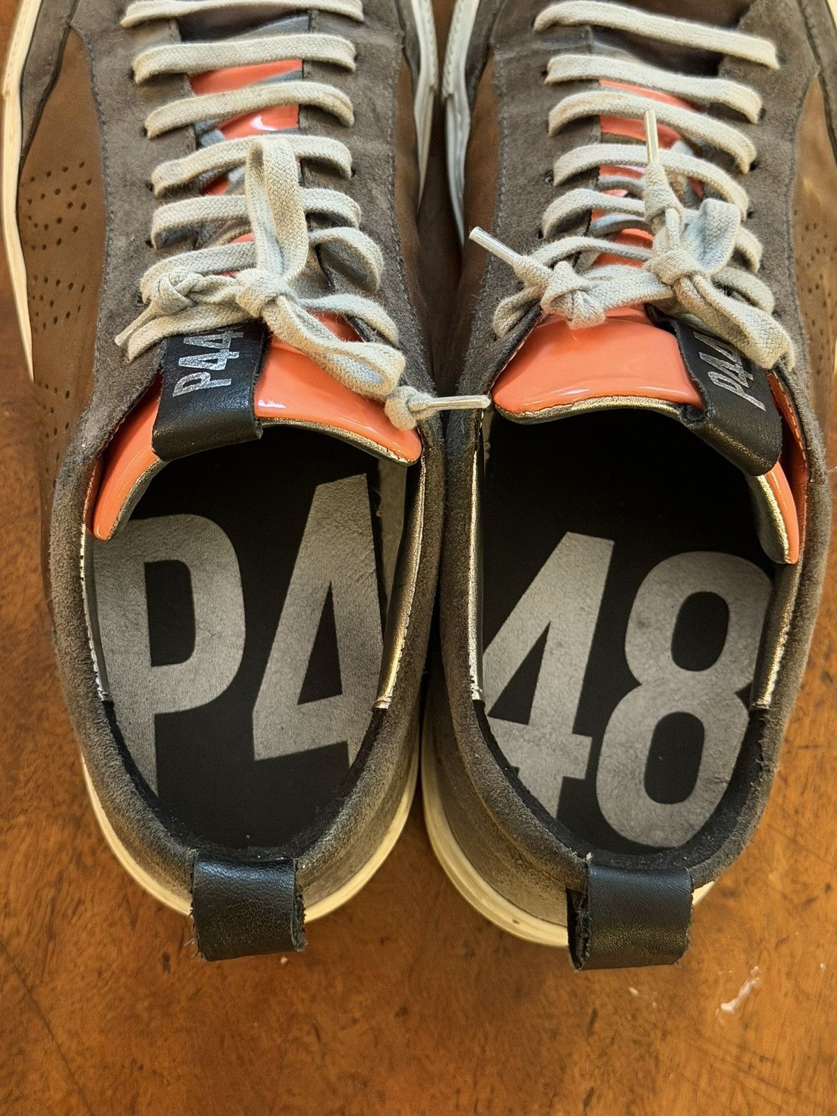 P448 P448 SoHo Brown/Grey/Orange Sneakers – Size 43 Size US 10 / EU 43 - 4 Thumbnail