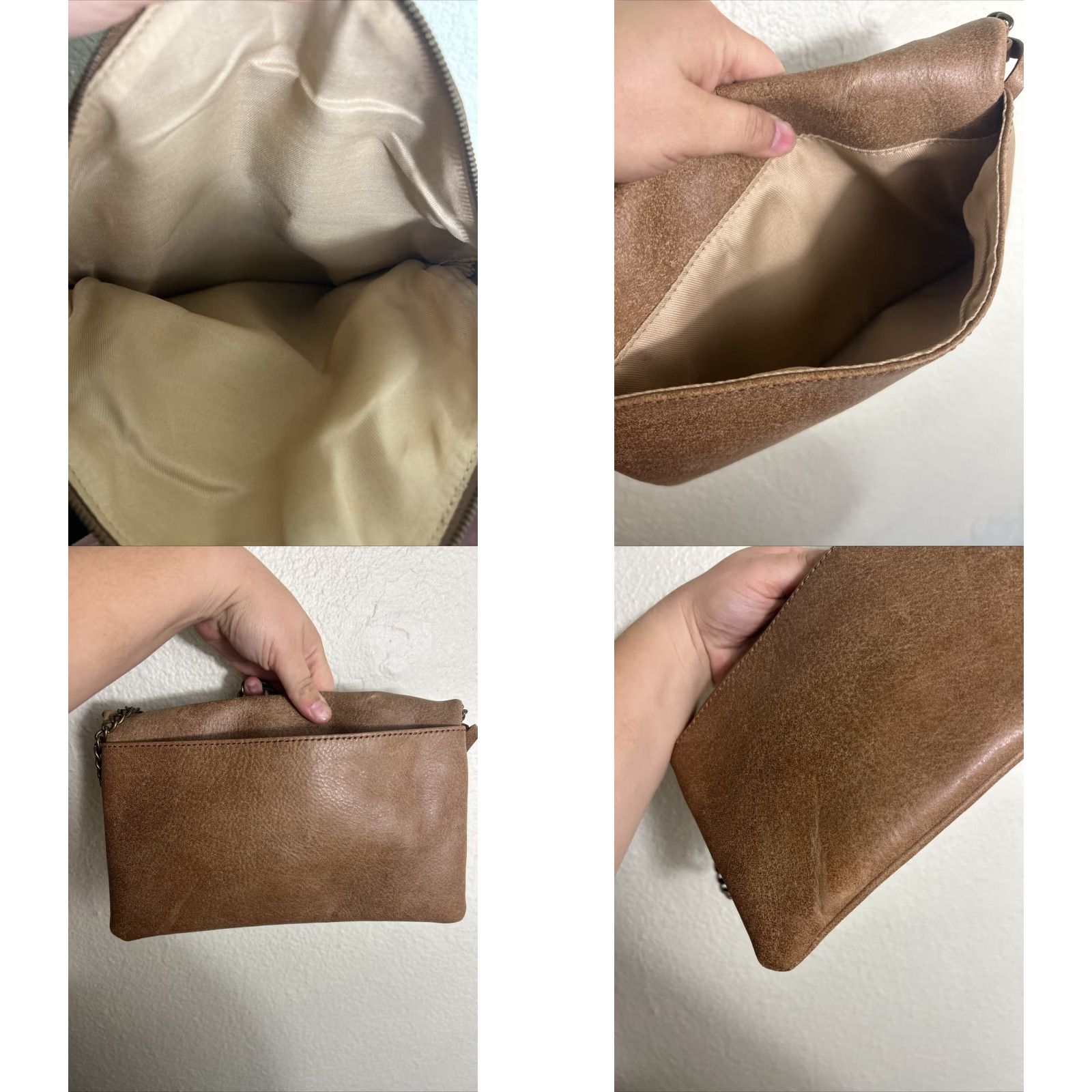 J.Crew J.CREW Clutch Shoulder Bag Brown Leather Chain Flap 10.5x6.5 Womens Bag Size ONE SIZE - 9 Thumbnail